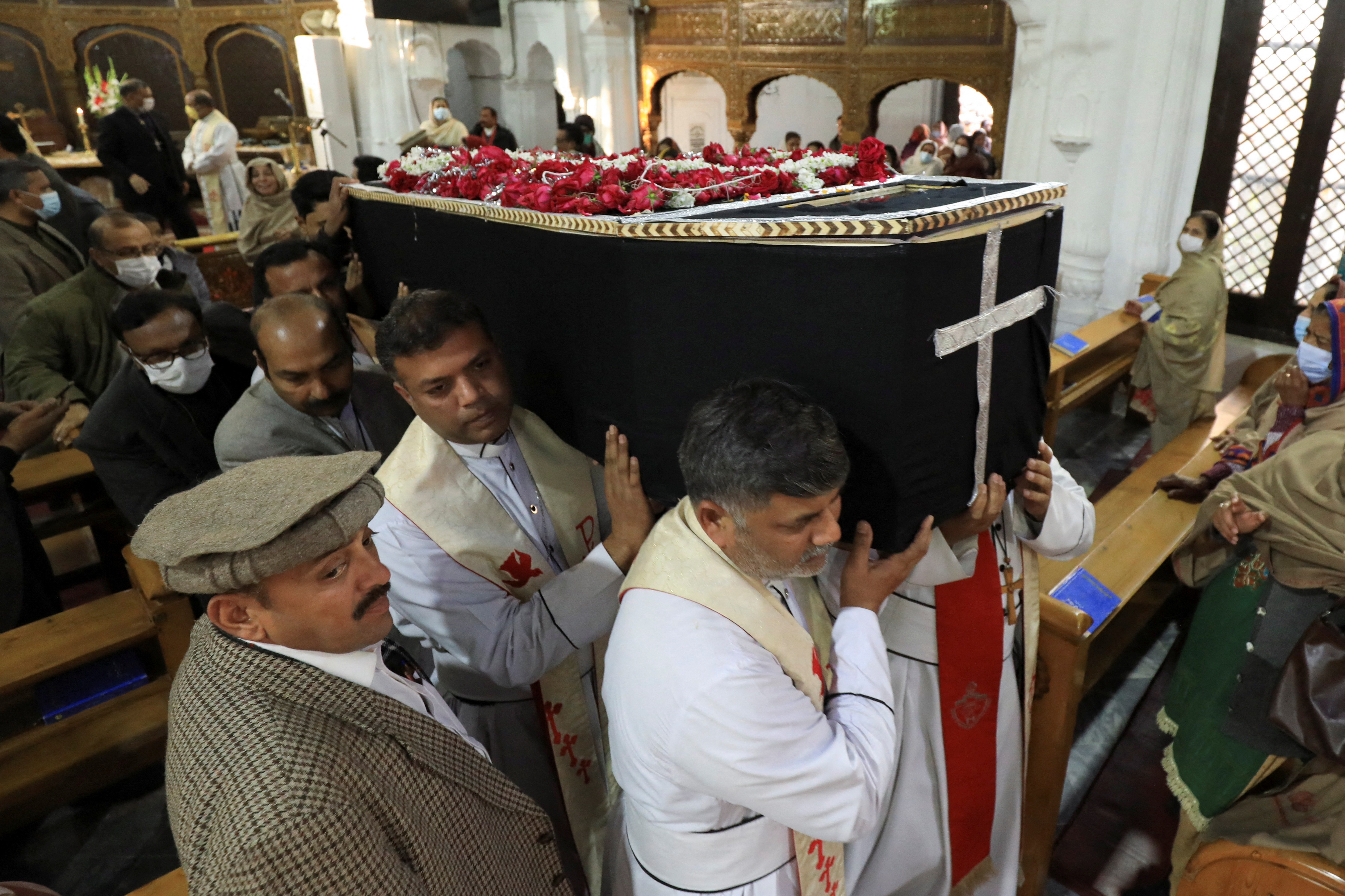 Funeral of priest William Siraj, who was killed by unknown armed men, at the All Saints Church in Peshawar