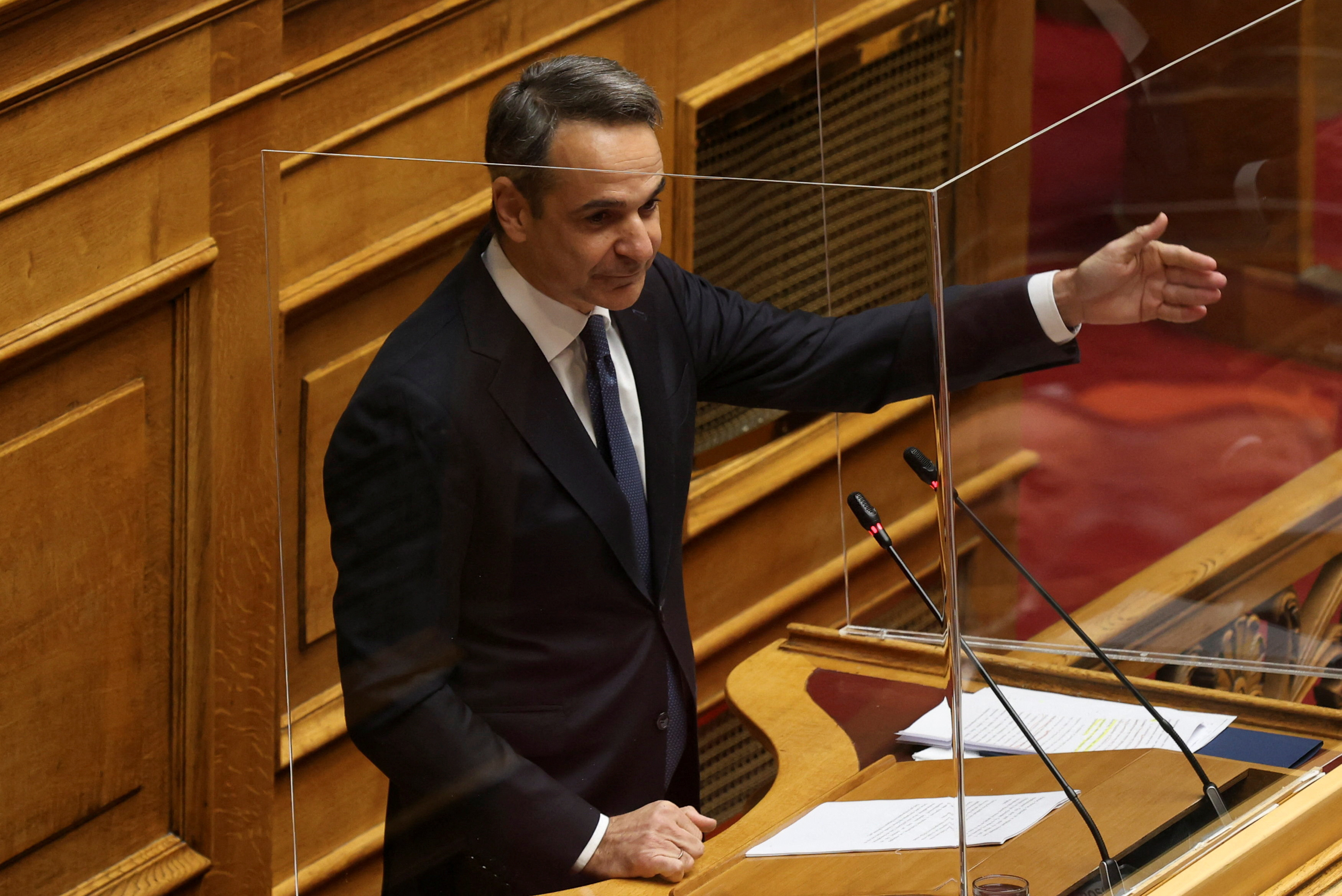 Vote on censure motion in Greek parliament in Athens