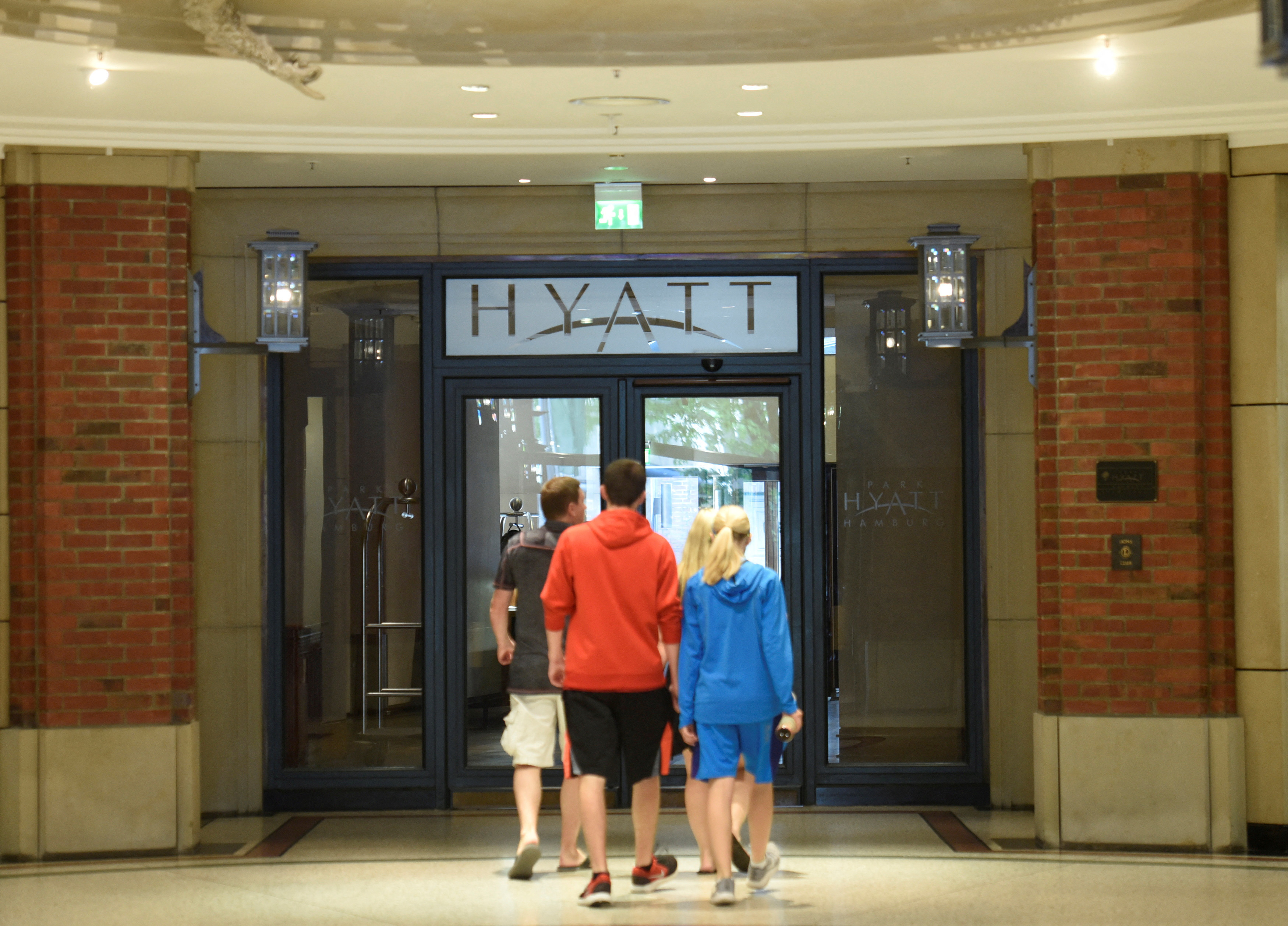 The hotel Hyatt is pictured in Hamburg