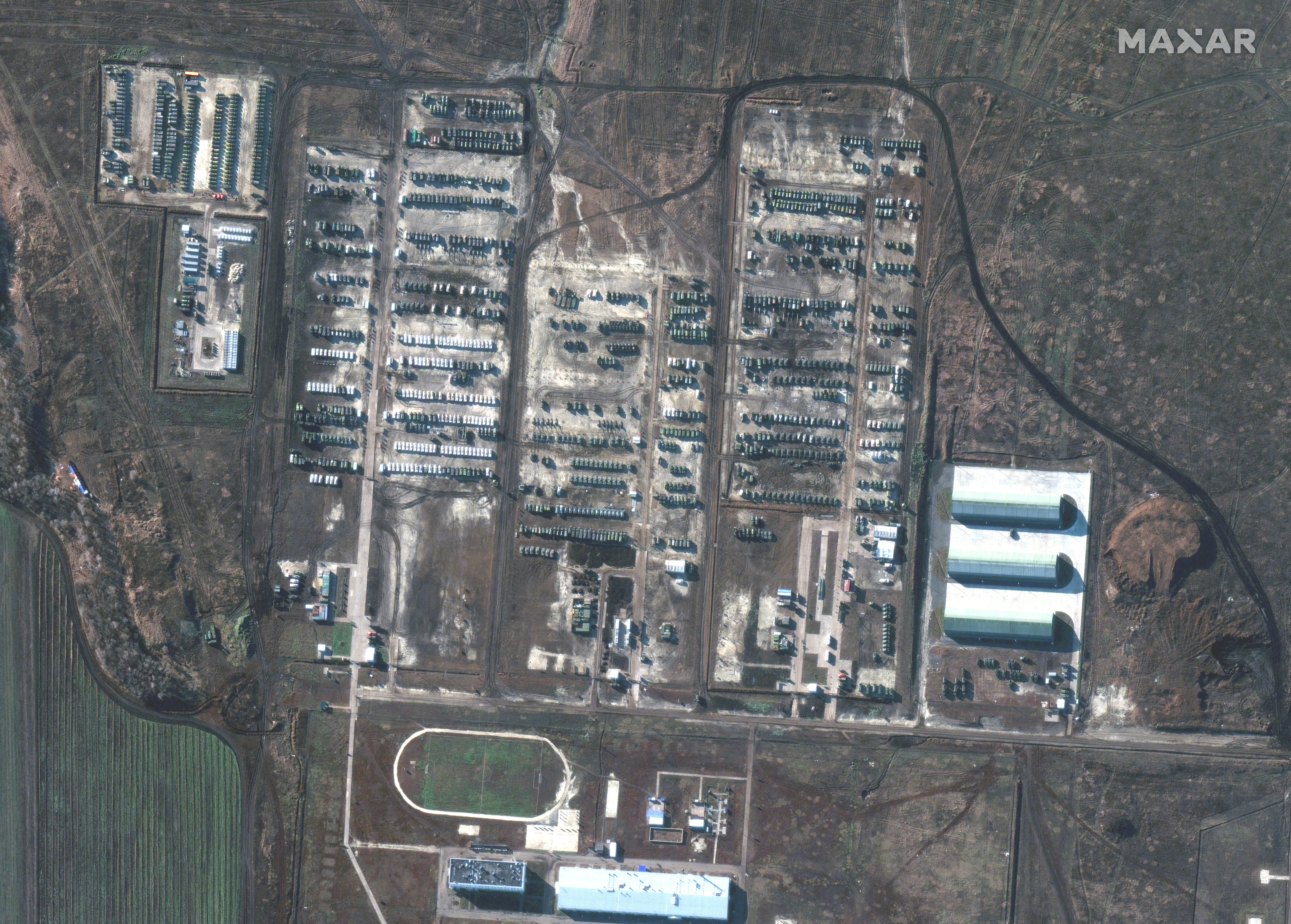 A satellite image shows Russian forces in Soloti, Russia, December 5, 2021. Satellite Image ©2021 Maxar Technologies/Handout via REUTERS