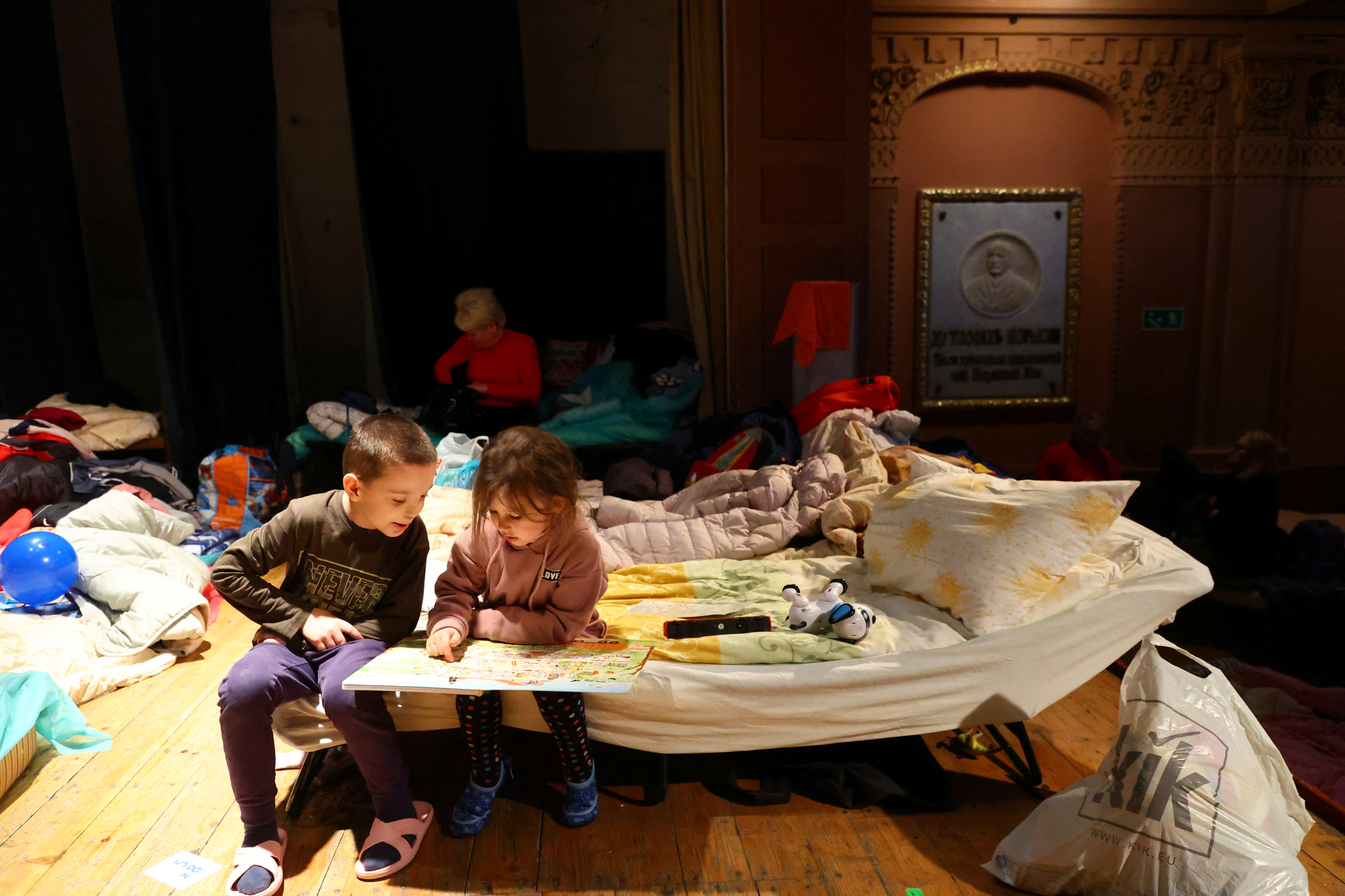 Refugees fleeing Russian invasion of
                            Ukraine in Przemysl