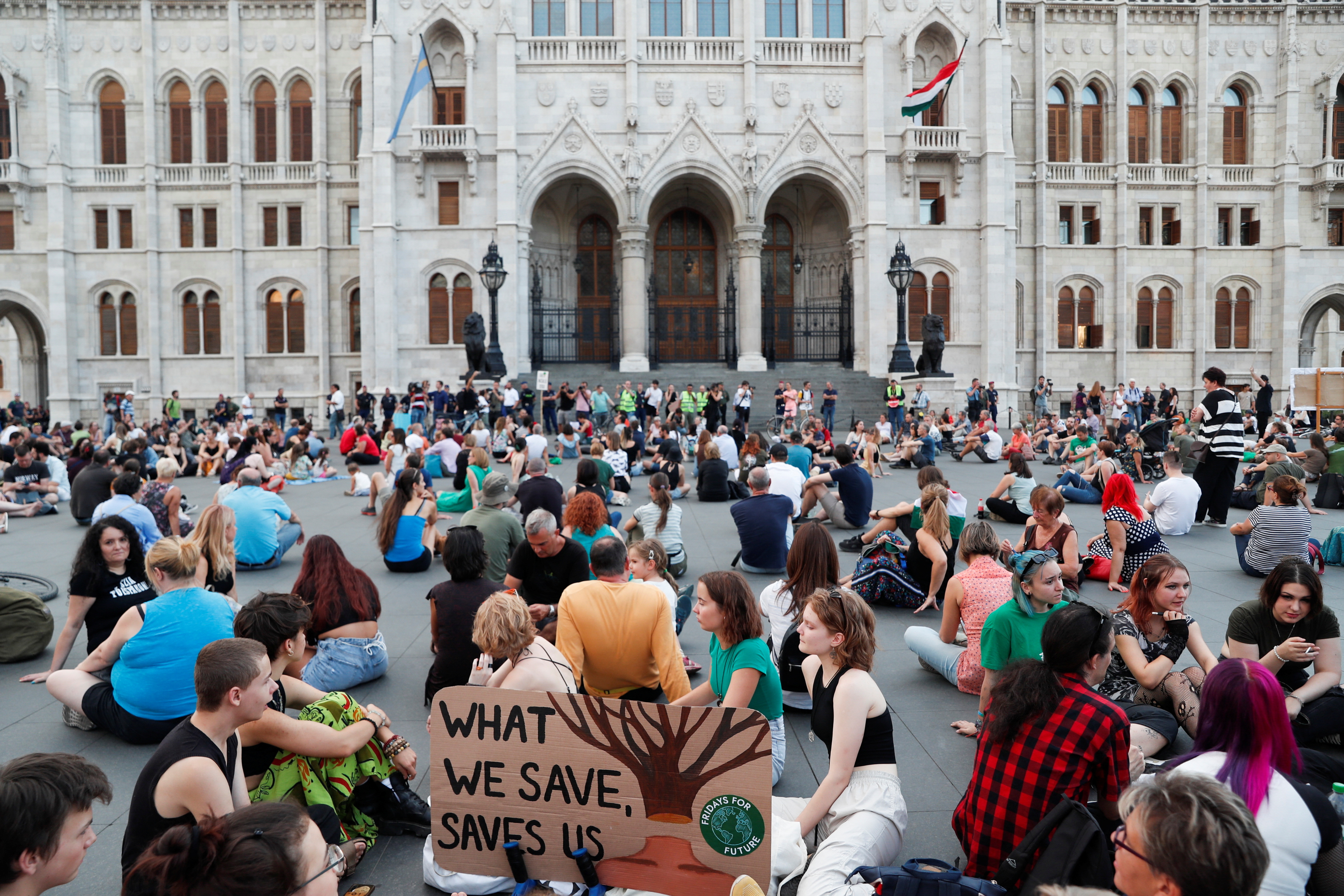 Protest against Hungary's PM Orban's decision to waive rules protecting native forests from logging, in Budapest