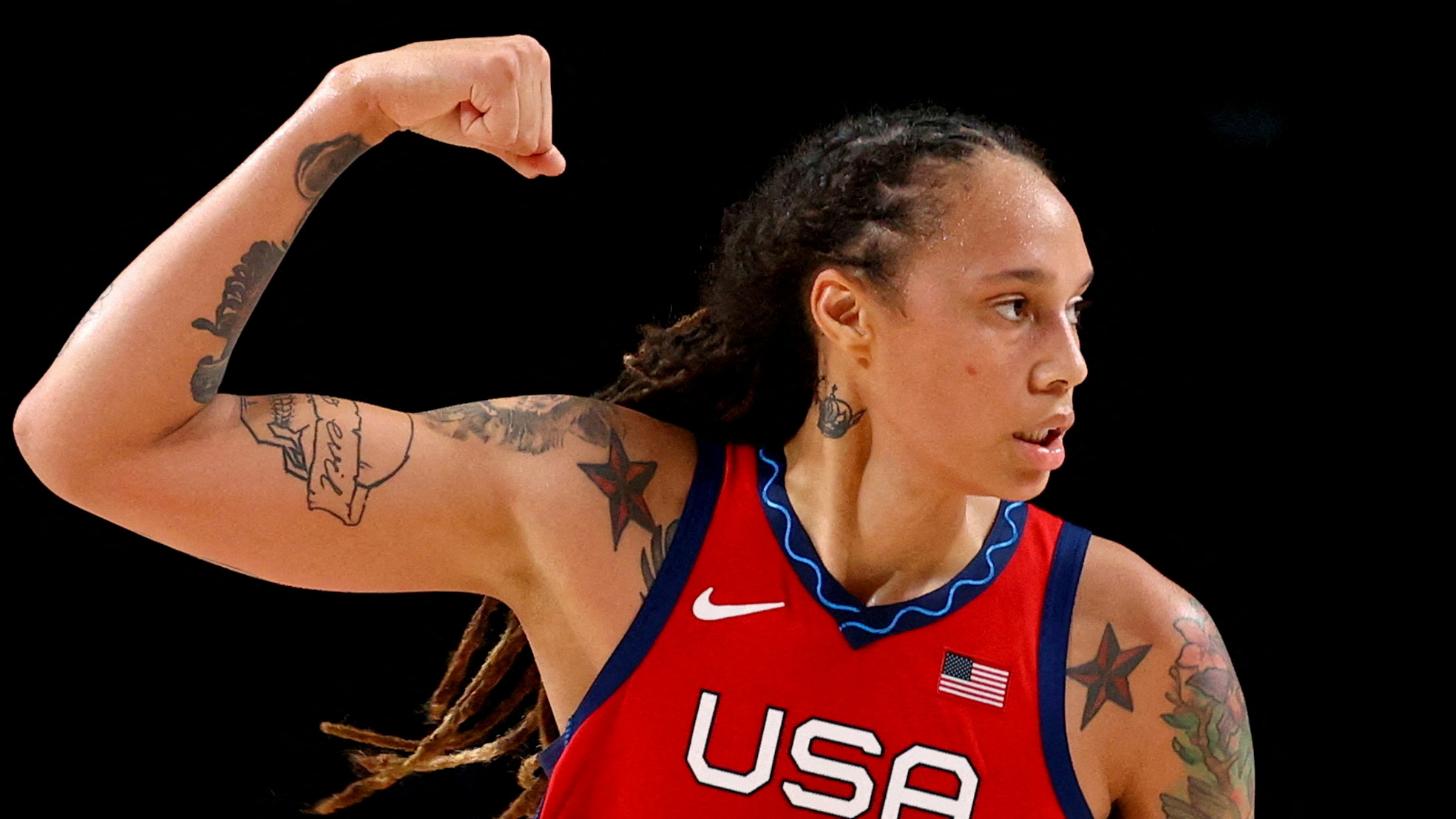 Brittany Griner Of The United States Gestures During A Game Against Australia