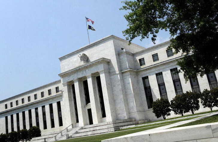 The Federal Reserve building is seen in Washington