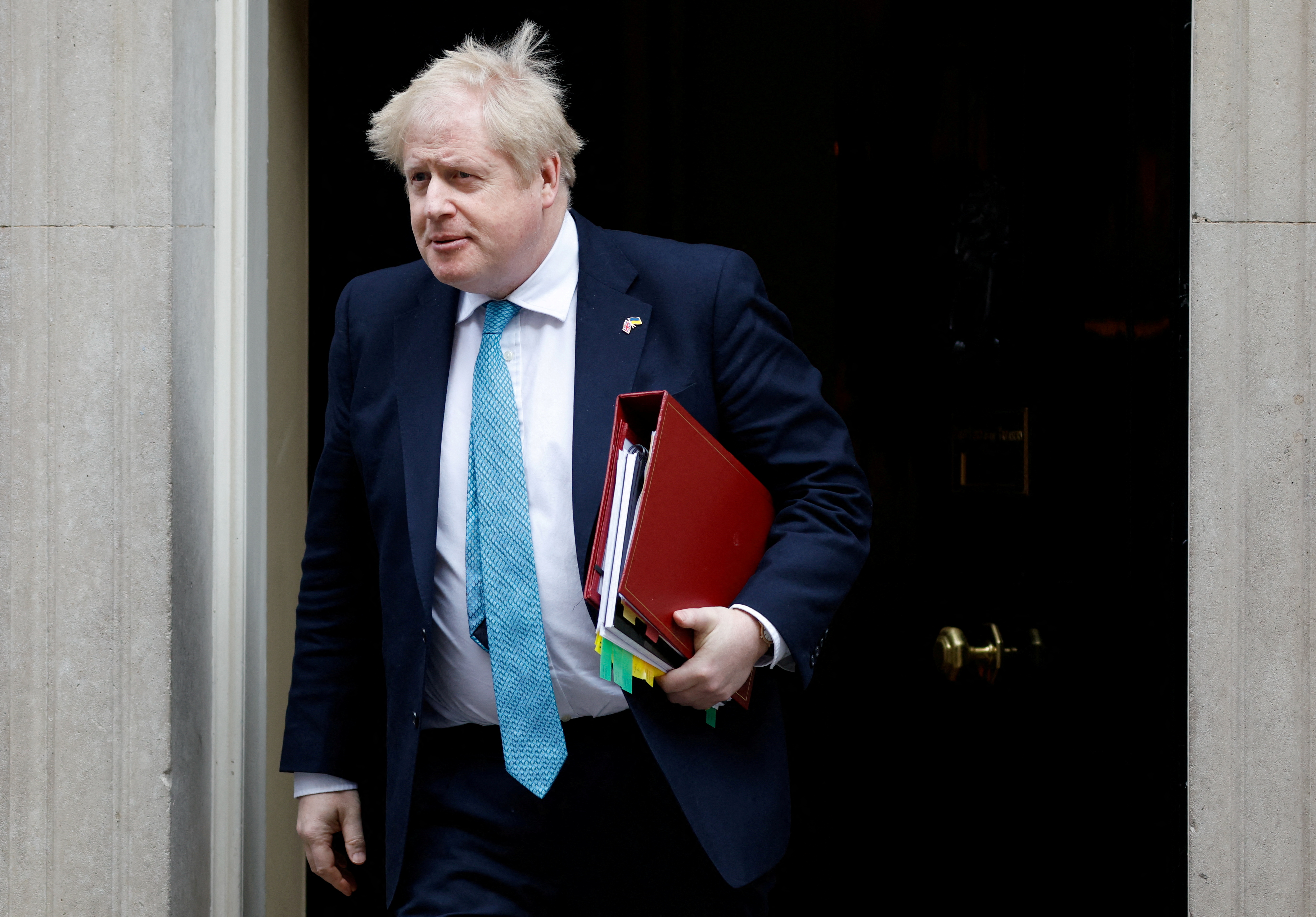 British PM Boris Johnson leaves Downing Street in London