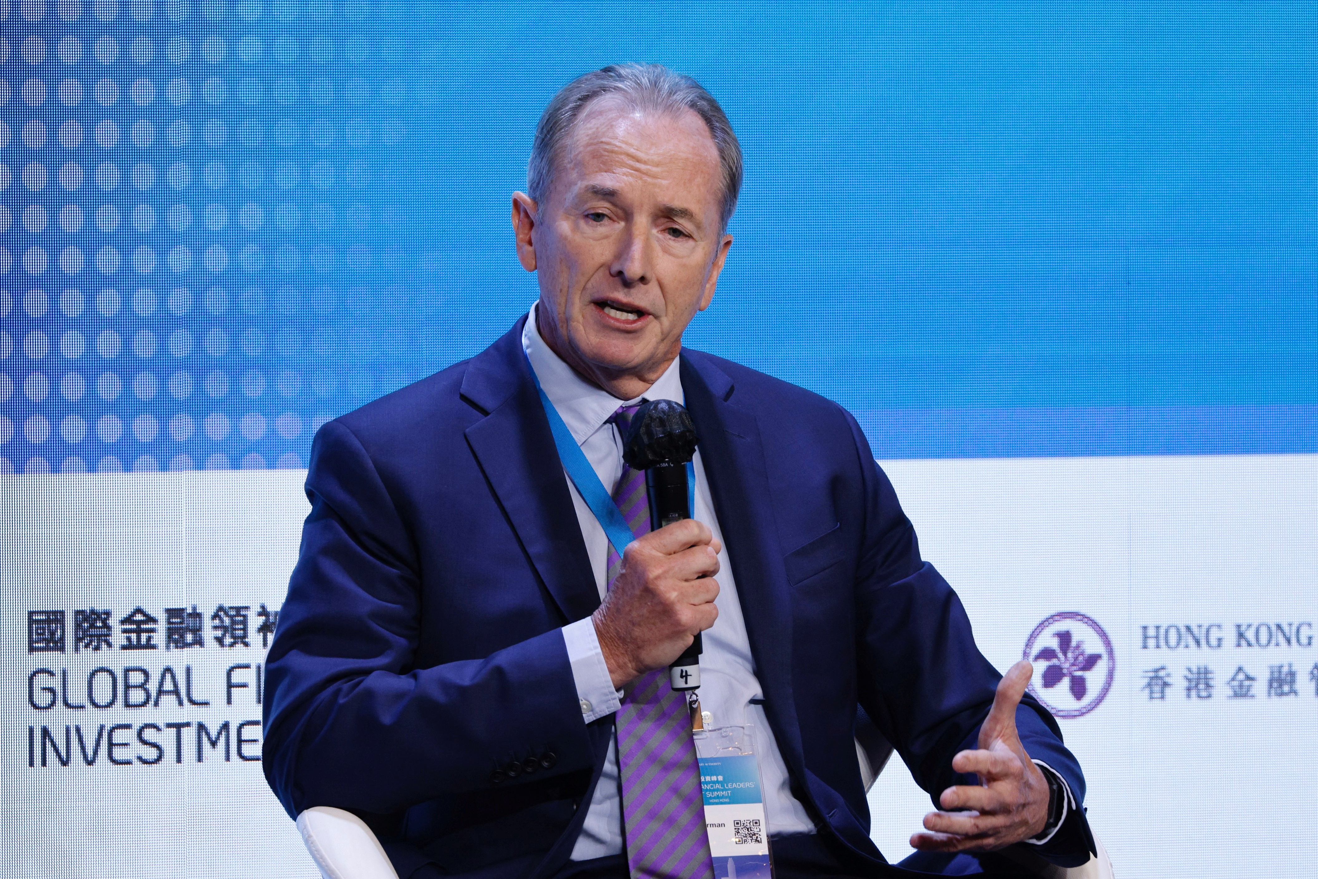 James Gorman, Chairman and Chief Executive of Morgan Stanley, speaks during the Global Financial Leaders Investment Summit in Hong Kong
