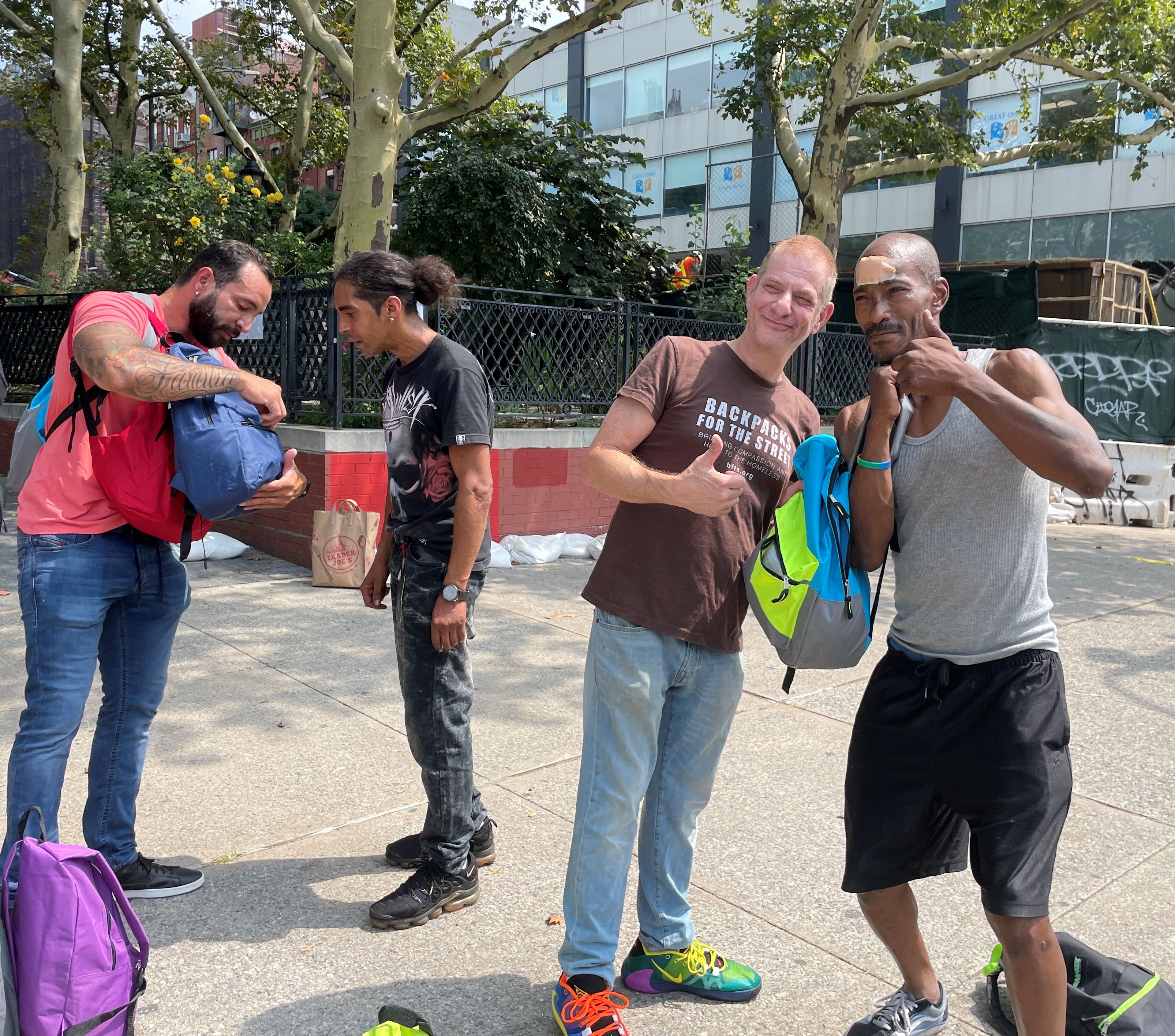 A little goes a long way Backpacks with essentials go to New York's