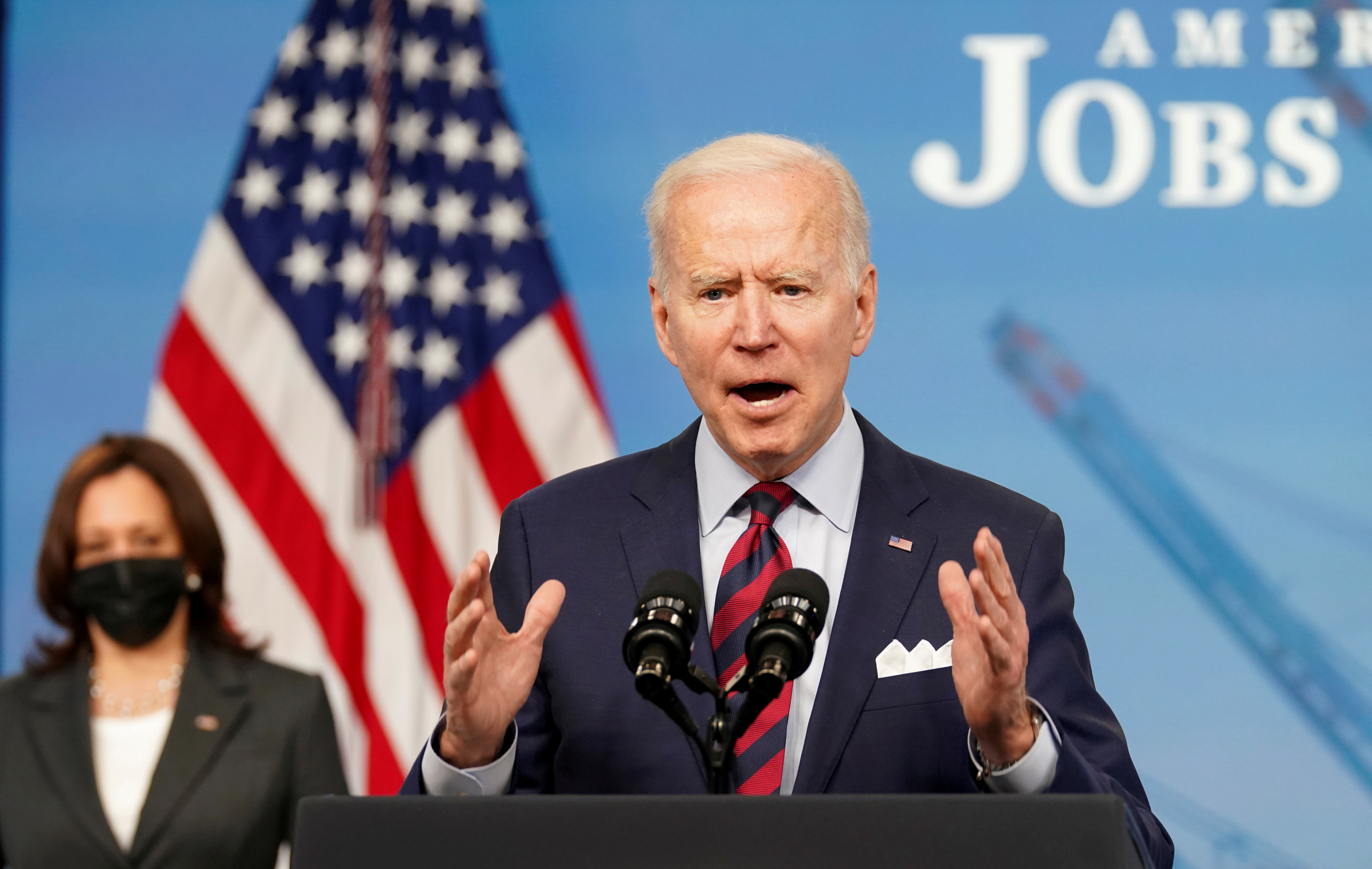 President Biden speaks about jobs and the economy from the White House in Washington