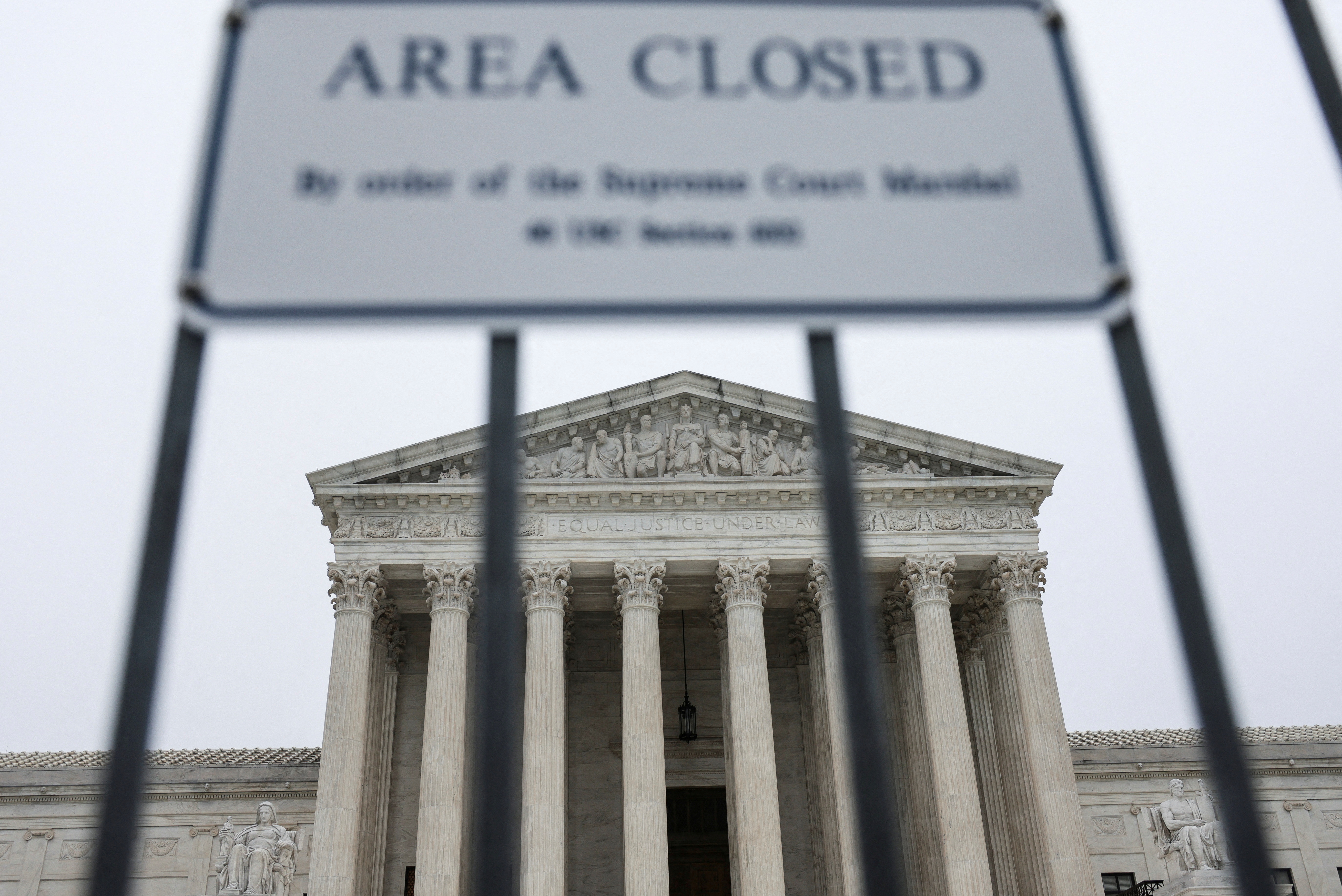 The U.S. Supreme Court is seen after leak of U.S. Supreme Court draft majority opinion on Roe v. Wade abortion-rights decision, in Washington