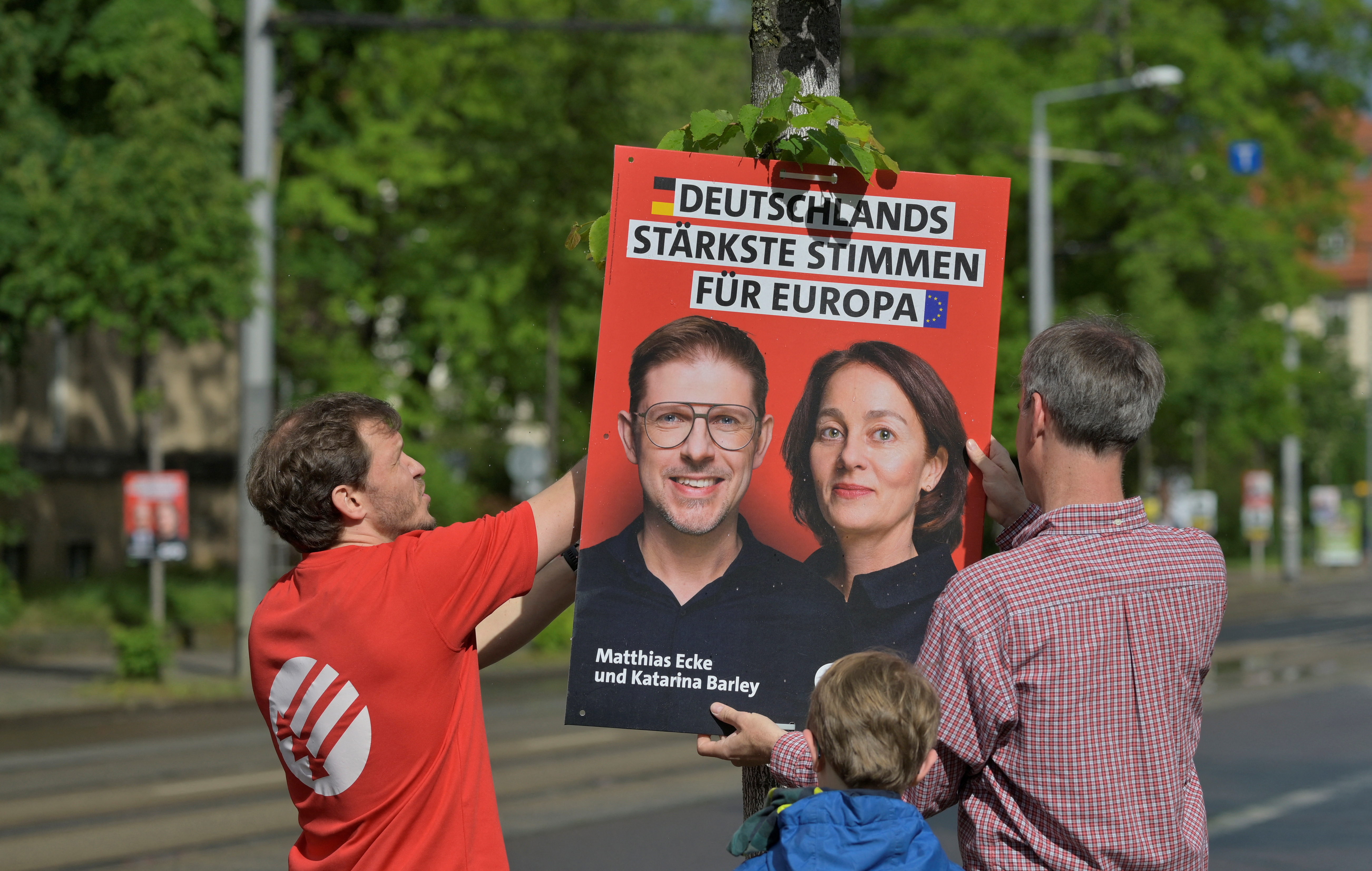 Dresdeners protest for democracy, against violence after attack on German MEP