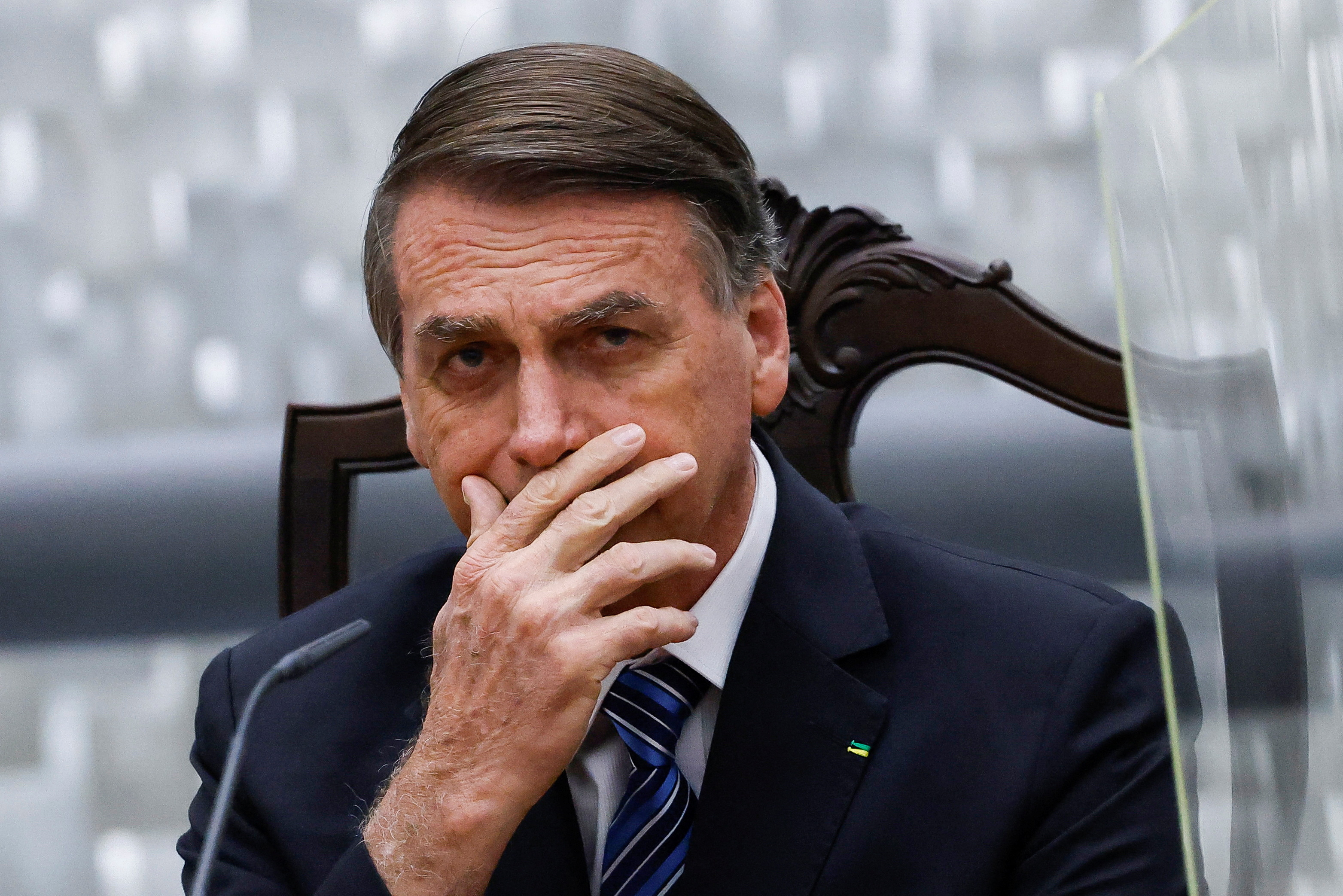 Brazil's President Jair Bolsonaro attends an inauguration ceremony for new judges of Brazil's Superior Court of Justice in Brasilia