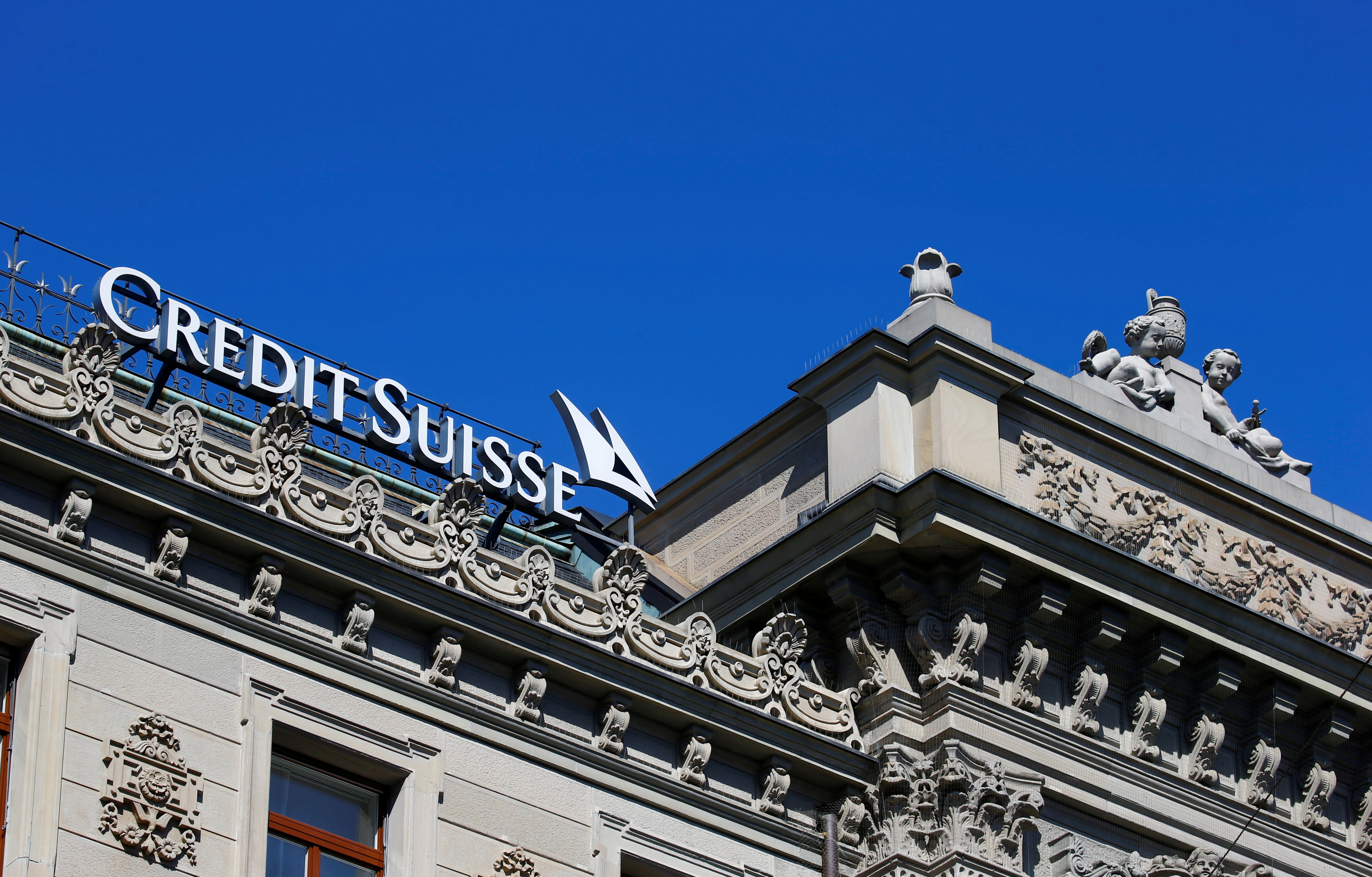 Logo of Swiss bank Credit Suisse is seen in Zurich