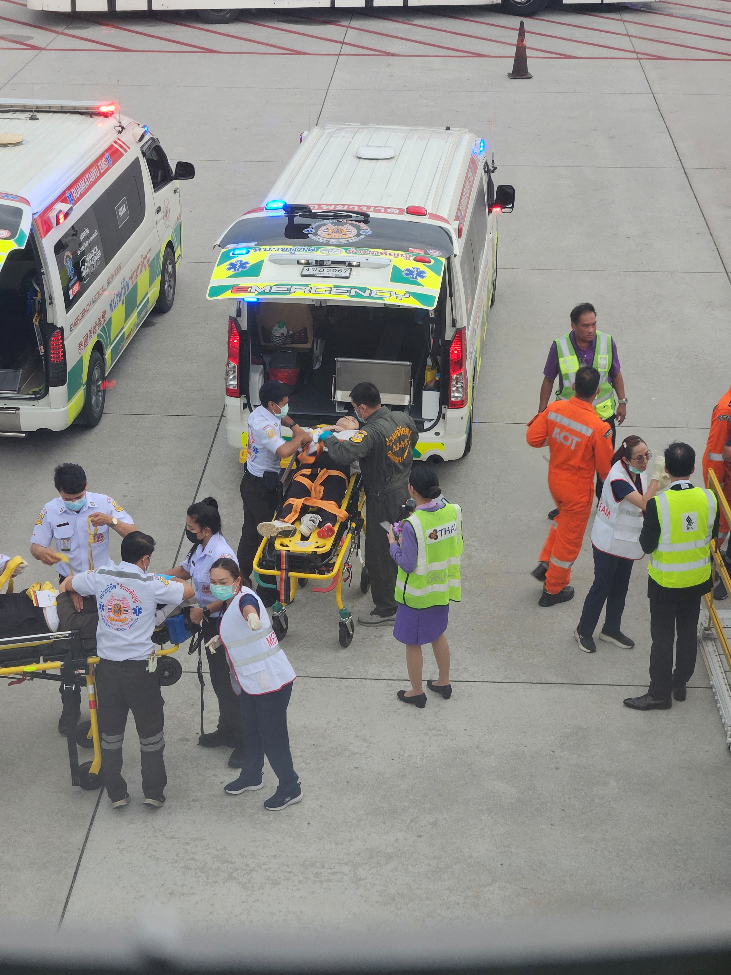Emergency landing at Bangkok's Suvarnabhumi International Airport, in Bangkok