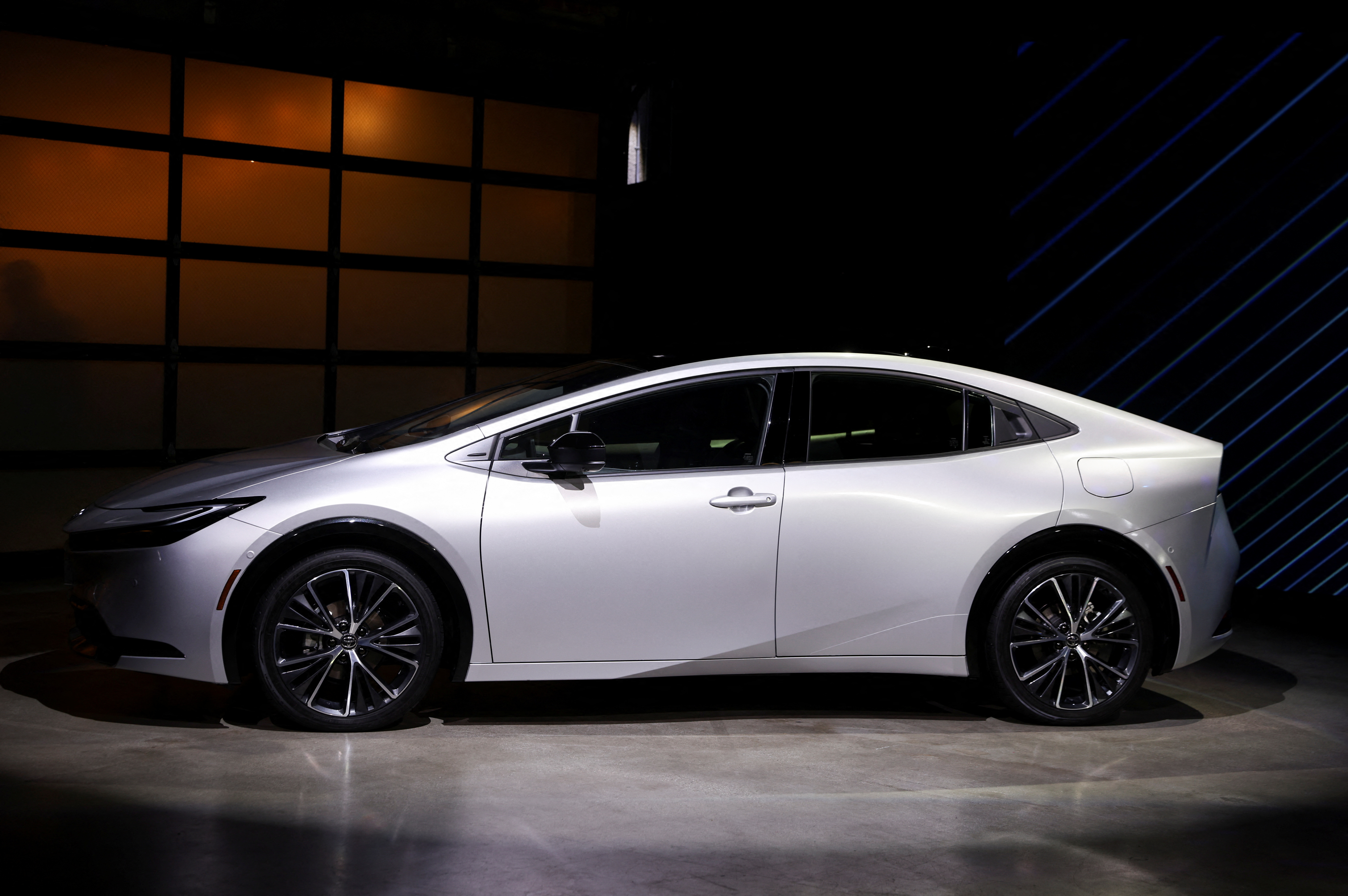 Japanese automaker Toyota unveils the newly redesigned 2023 Prius prior to the start of the Los Angeles Auto Show