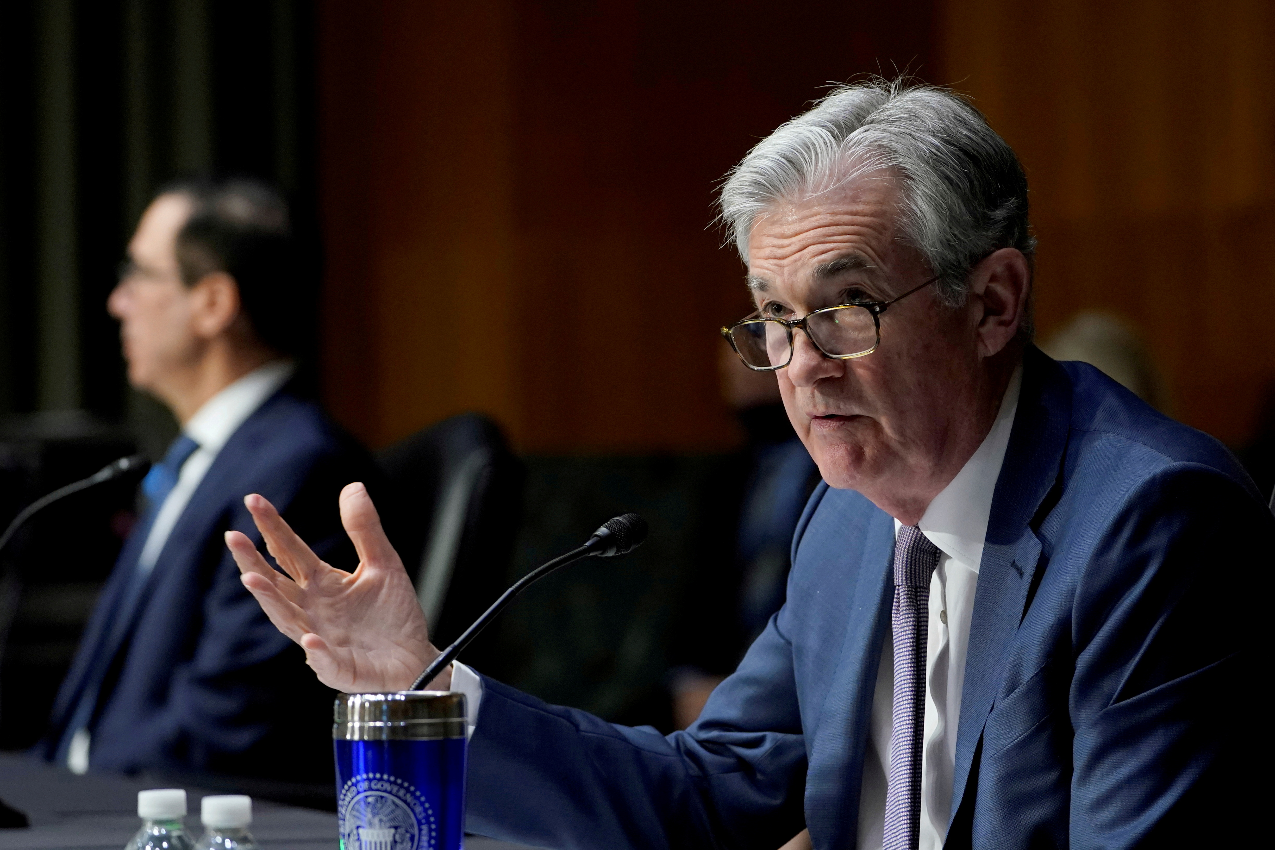 Federal Reserve Chair Jerome Powell testifies before the Senate Banking Committee in Washington