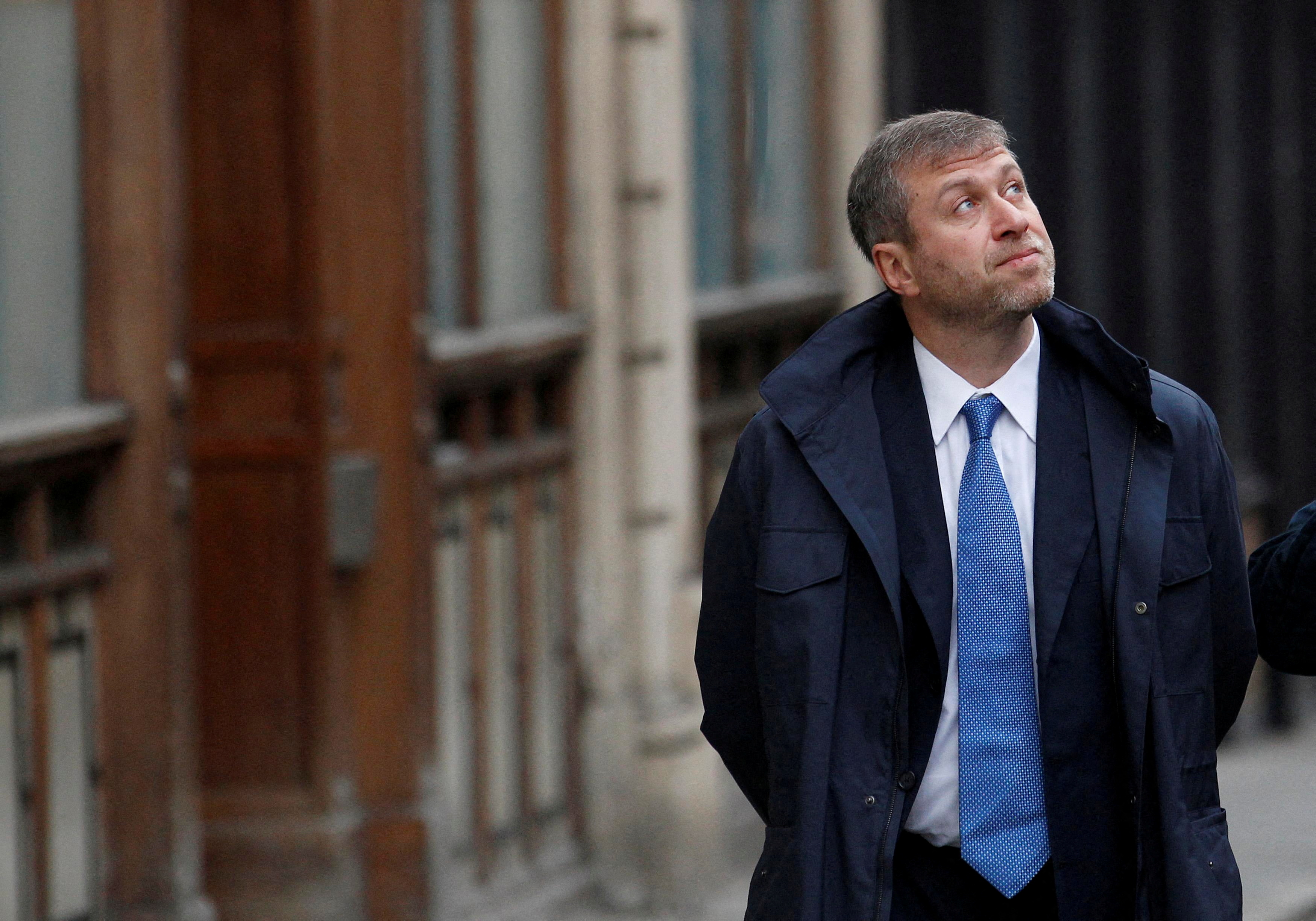 Chelsea football club owner Roman Abramovich walks past London's Supreme Court