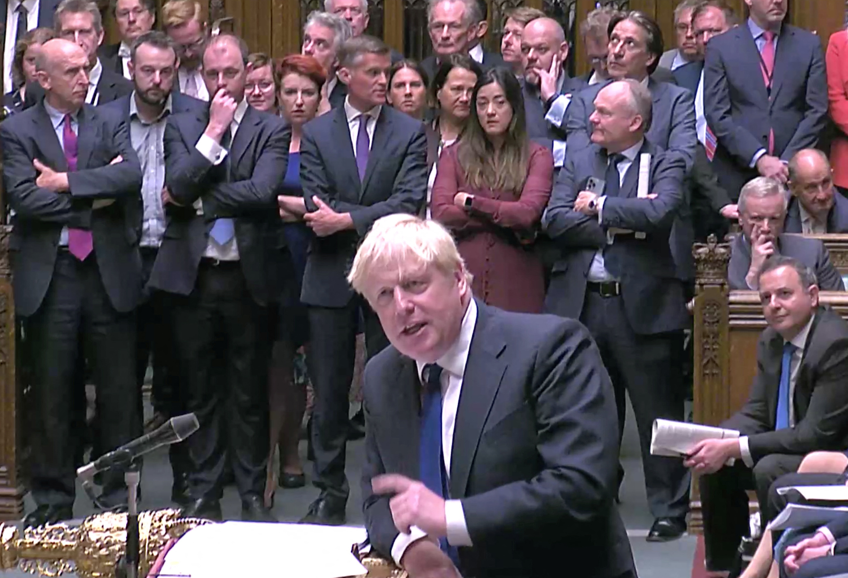 British PM Johnson attends weekly question time debate in London