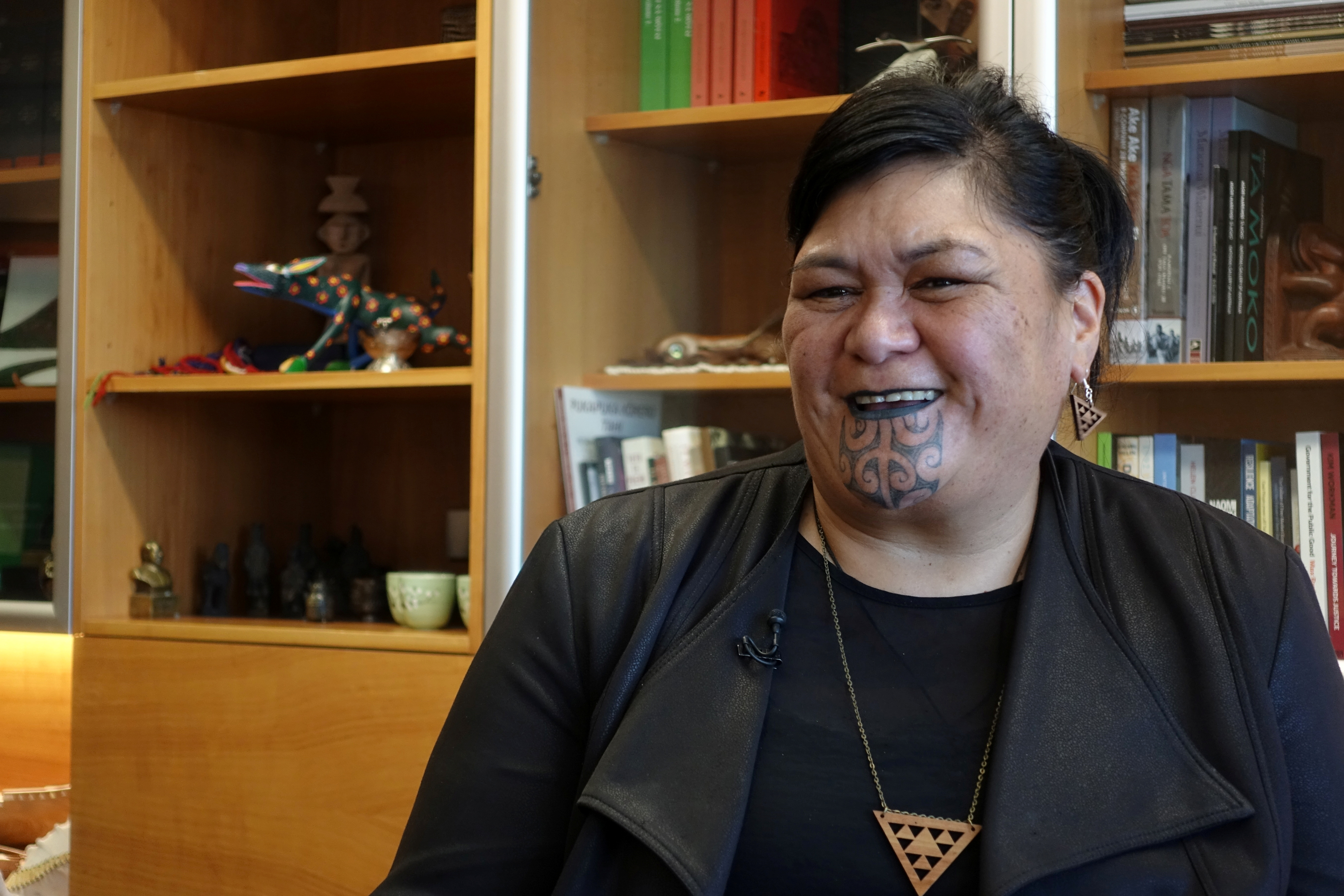 New Zealand's Foreign Minister Nanaia Mahuta speaks during an interview in Wellington
