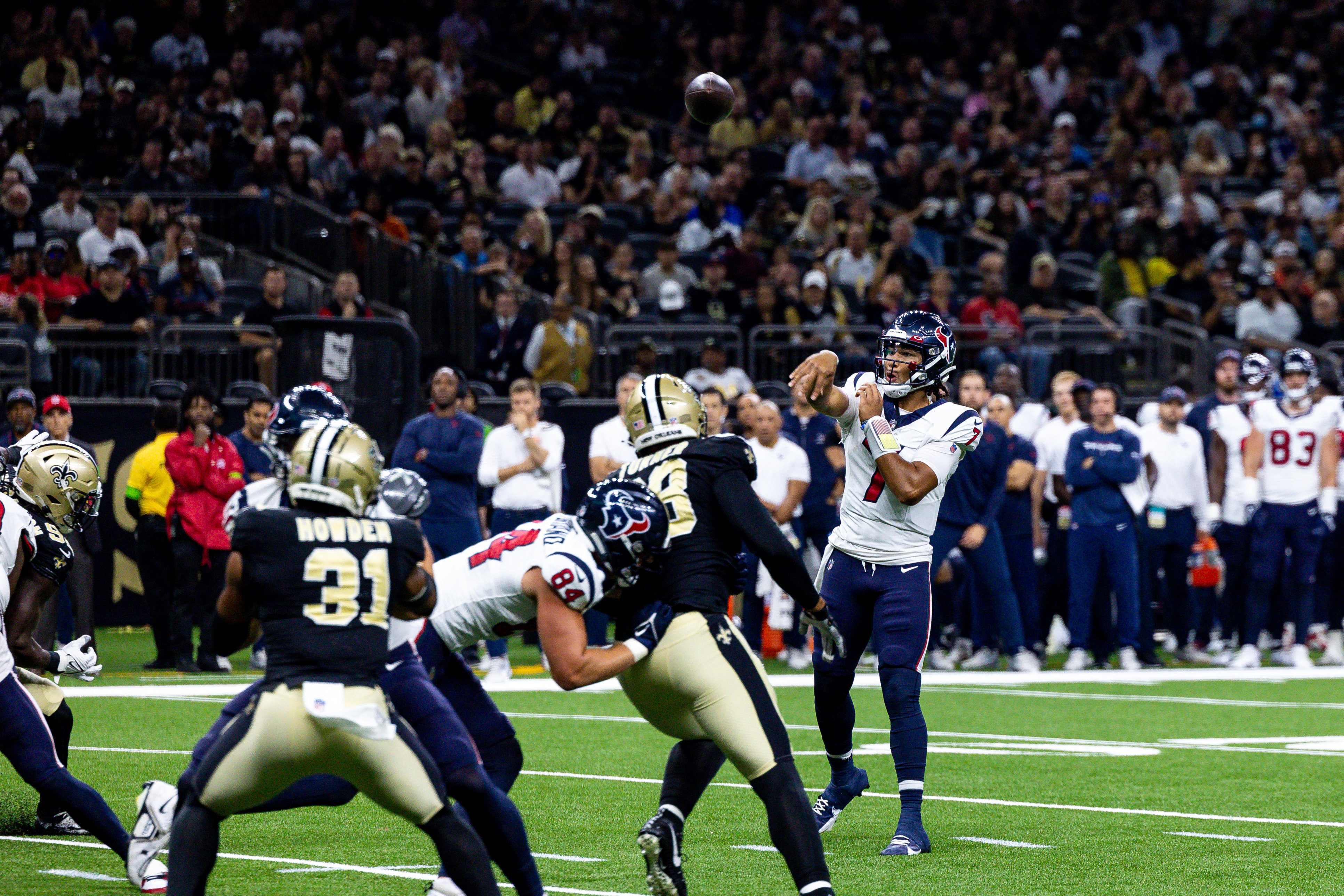 Houston Texans safety Torri Williams (42) is pictured prior to their preseason  NFL football game against the New Orleans Saints at the Louisiana Superdome  in New Orleans, La., Saturday, Aug. 21, 2010. (