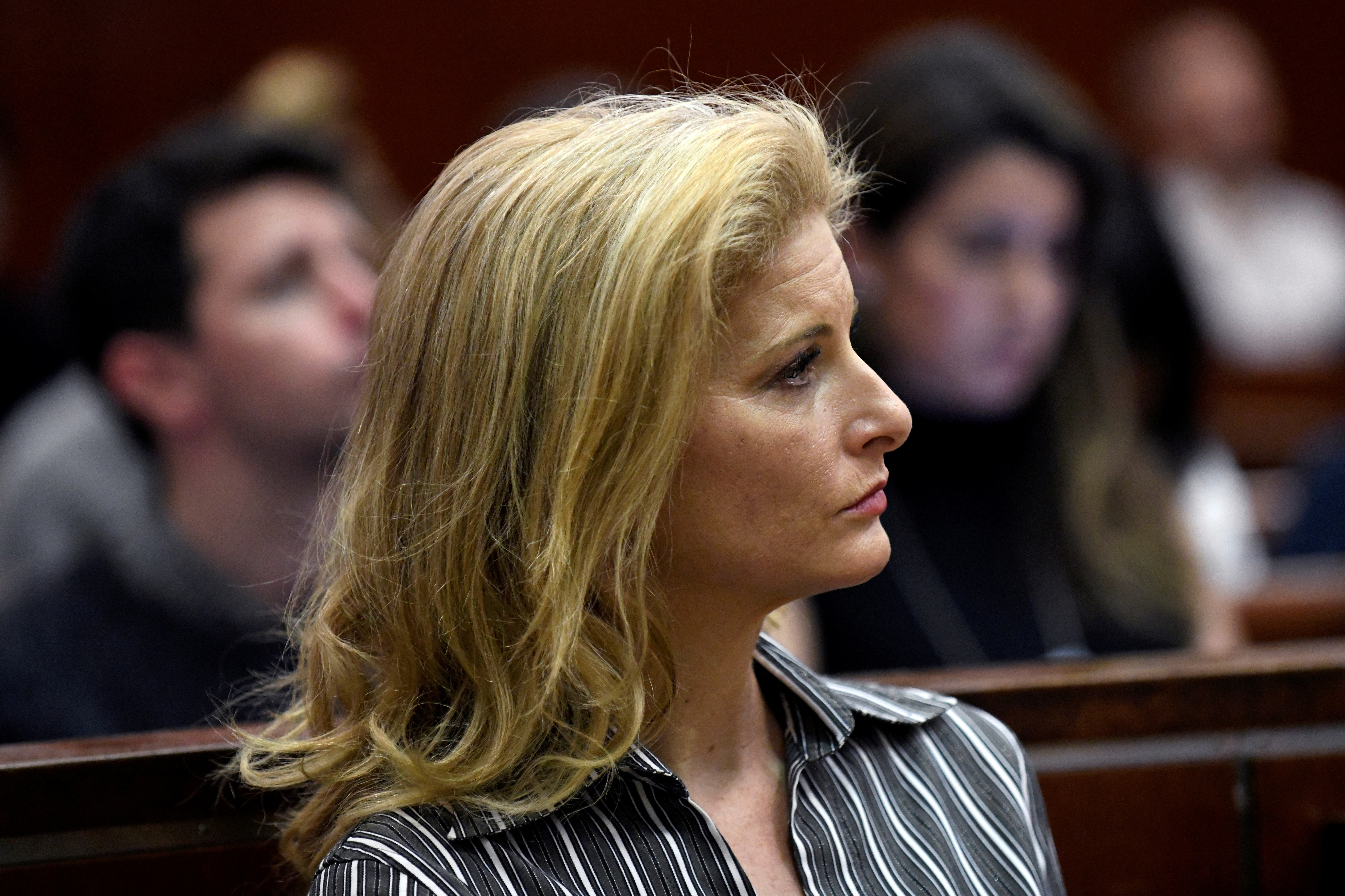 Summer Zervos, a former contestant on The Apprentice, appears in New York State Supreme Court during a hearing on a defamation case against U.S. President Donald Trump in Manhattan, New York.