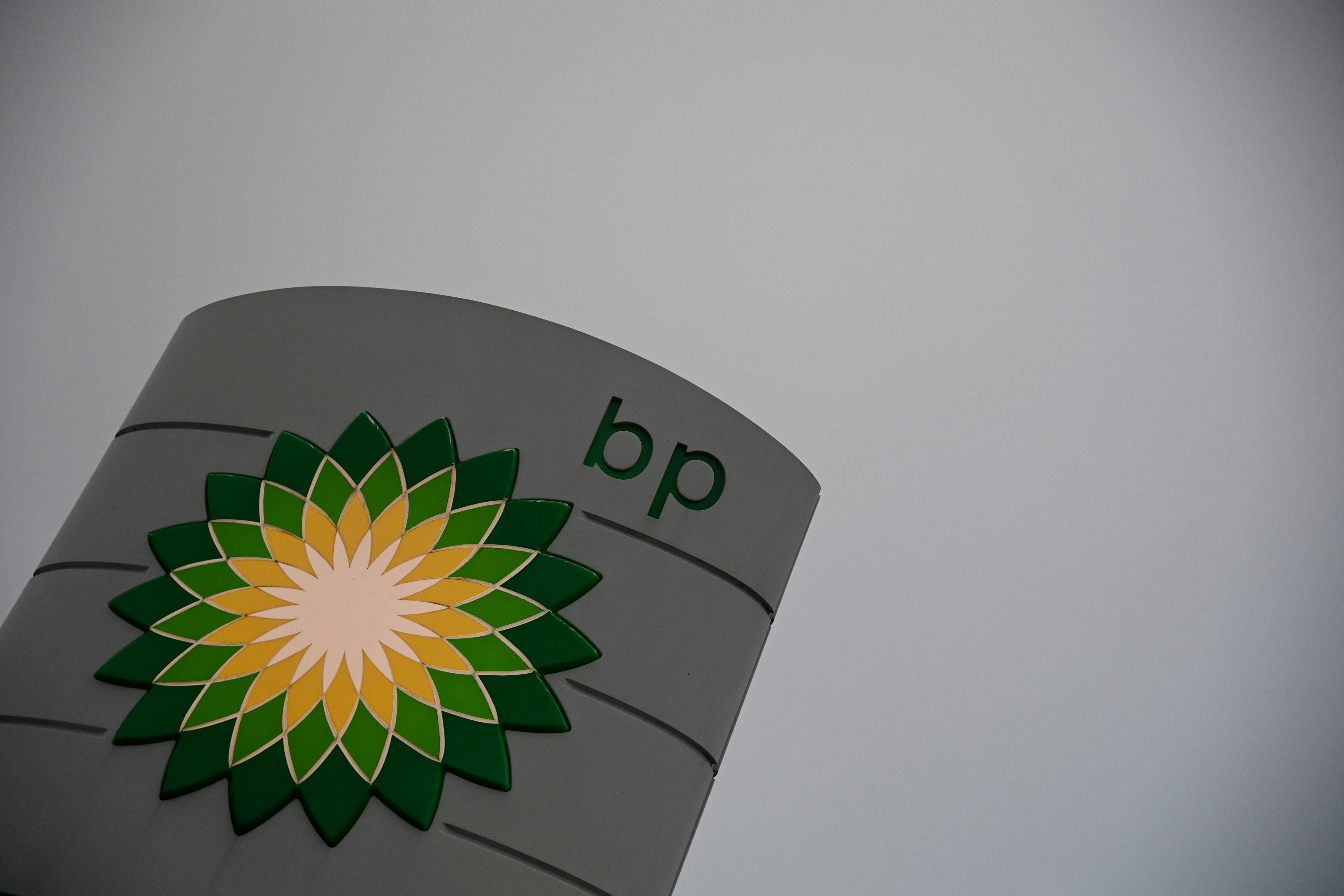 The logo for a BP petrol station is seen in London, Britain, September 24, 2021. REUTERS/Toby Melville