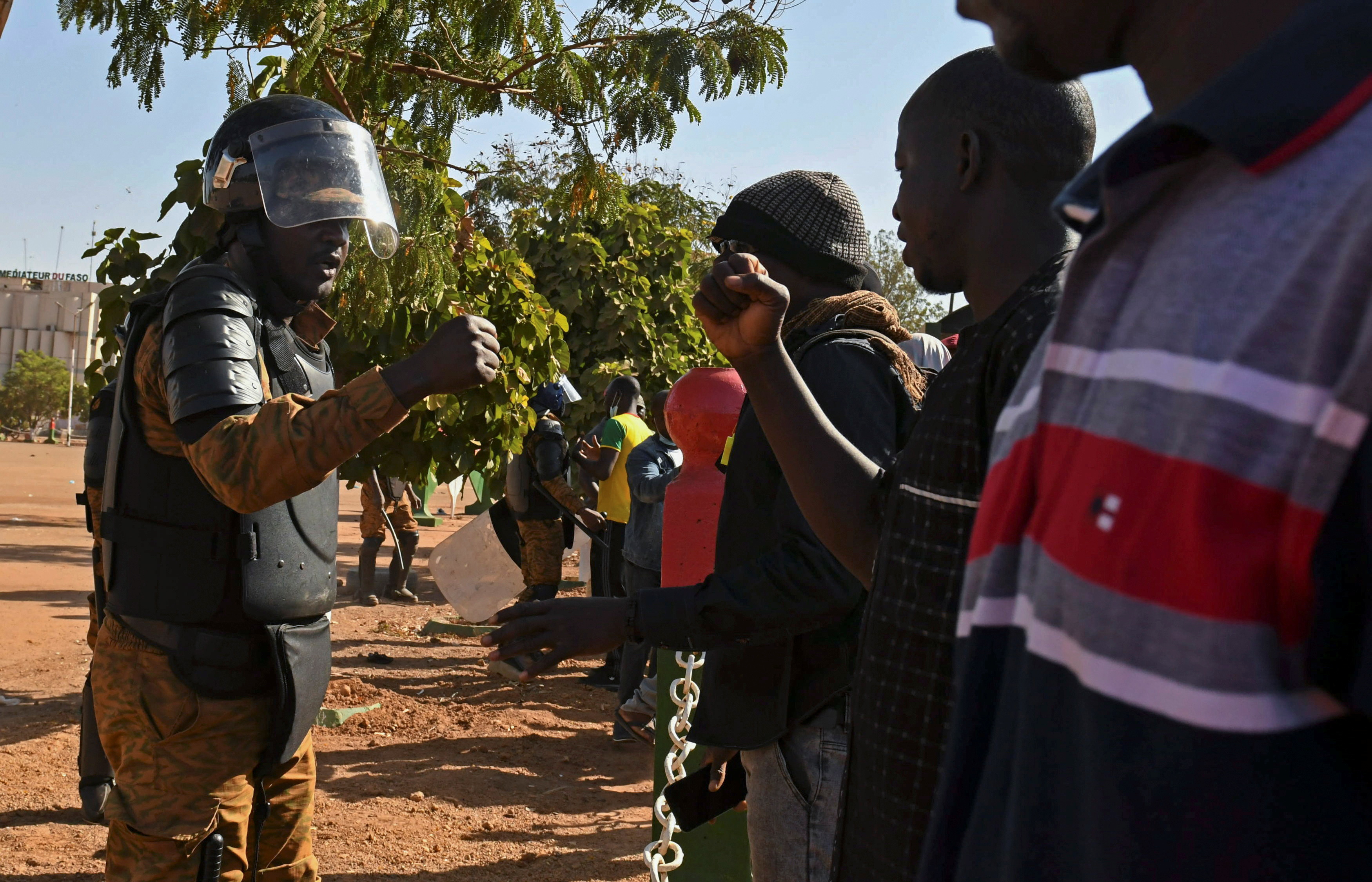 Civil society hold a protest in Ouagadougou