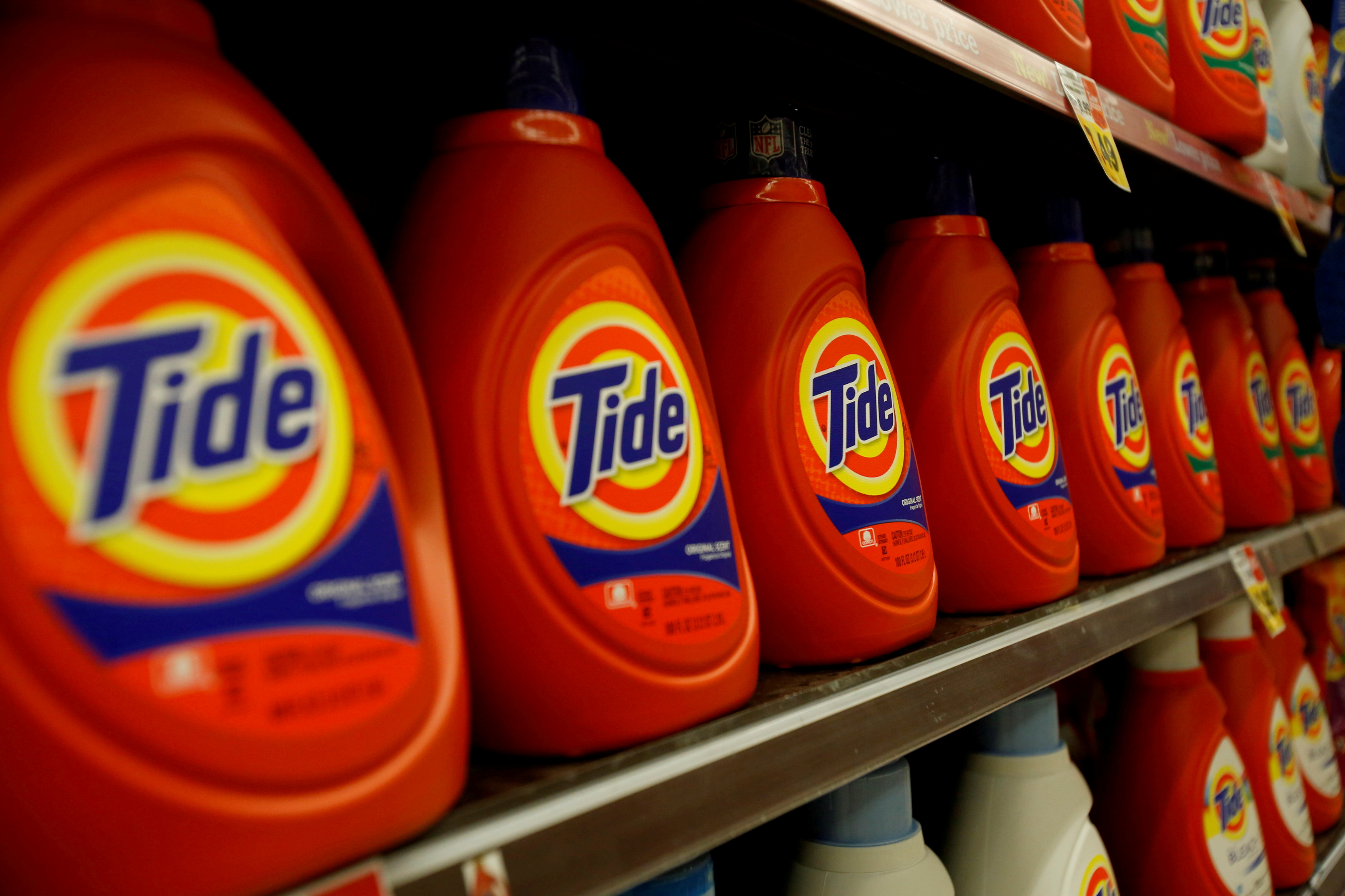 FILE PHOTO: Tide laundry detergent, a product distributed by Procter & Gamble, is pictured on sale at a Ralphs grocery store in Pasadena