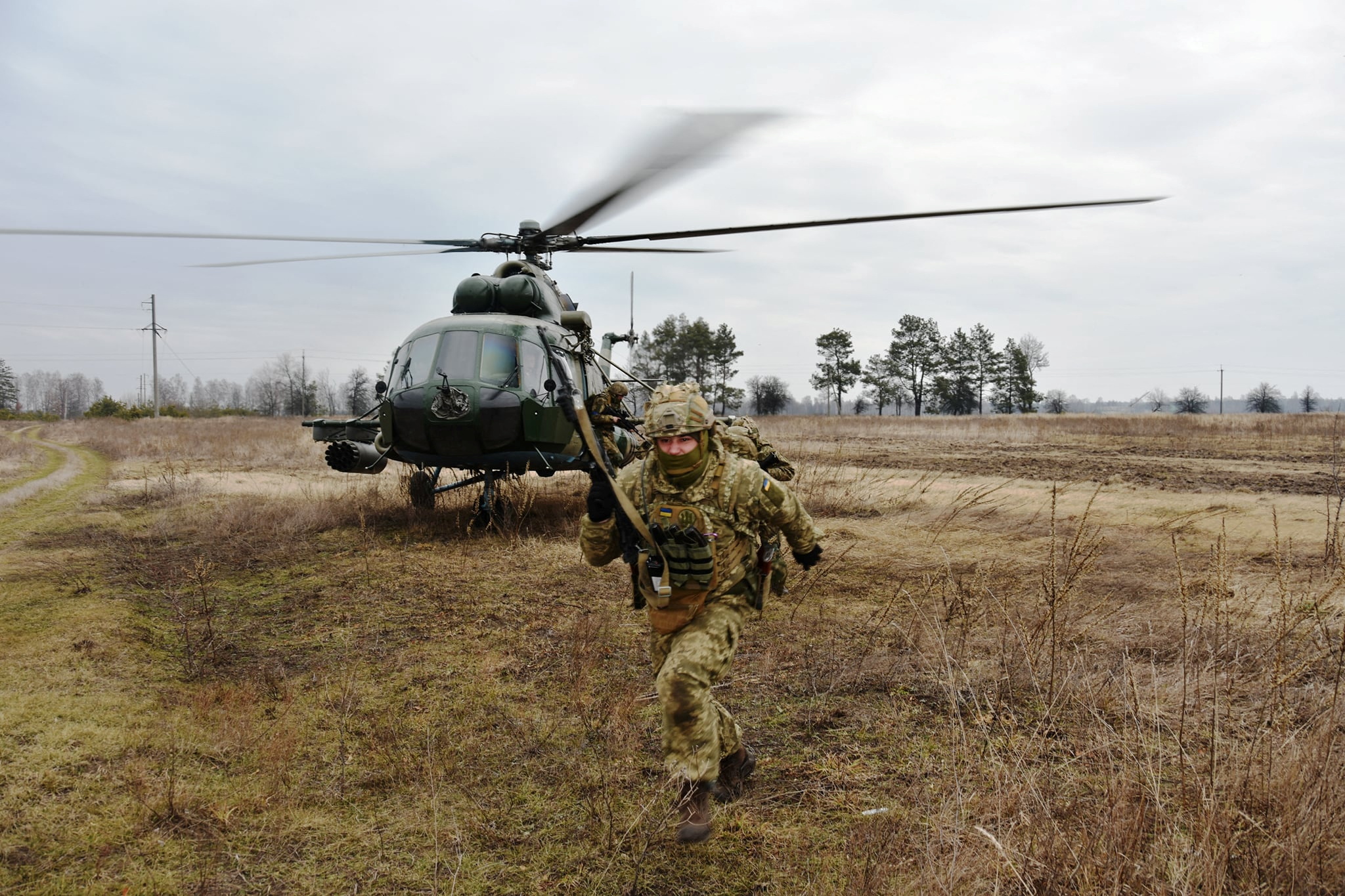Ukrainian servicemen take part in military drills