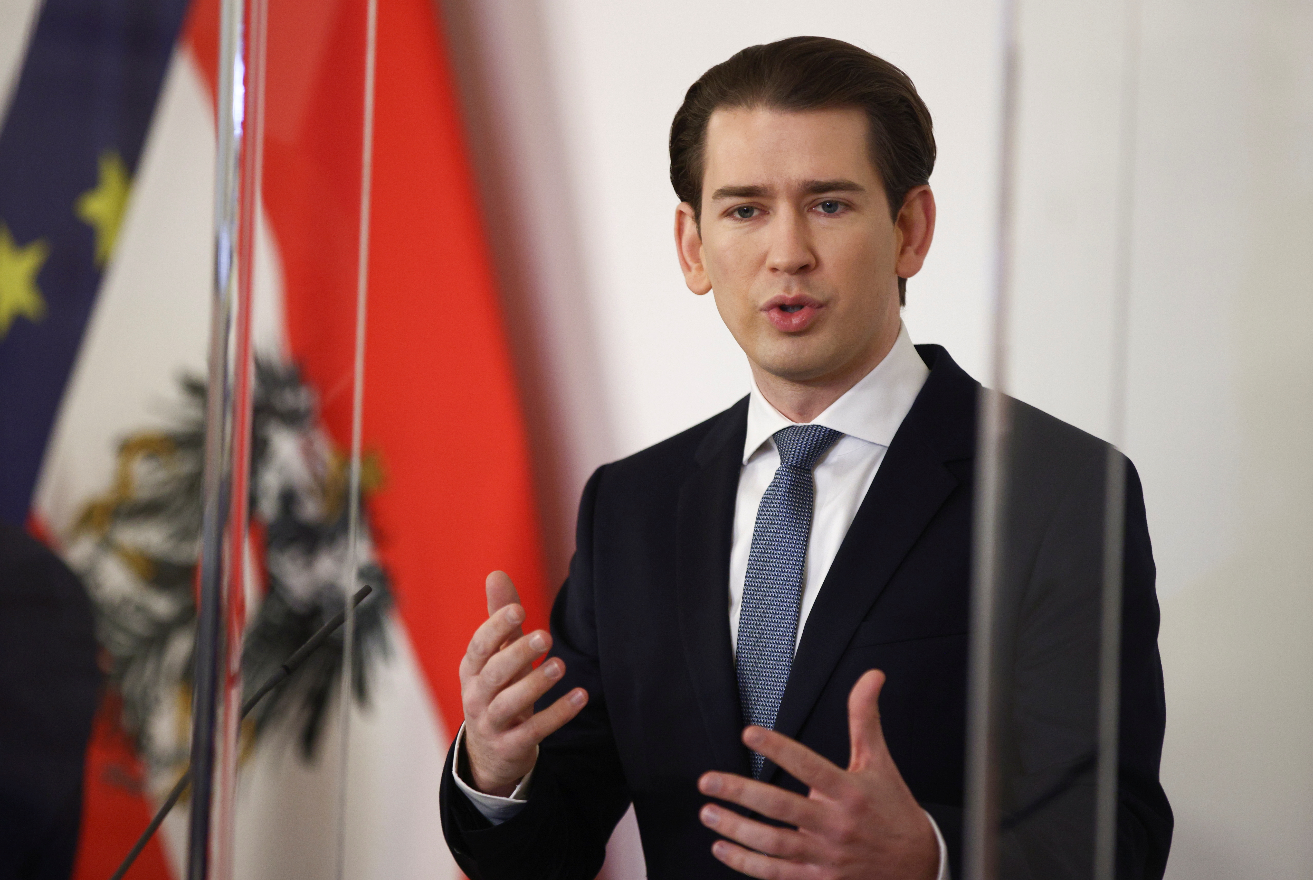 Austria's Chancellor Kurz holds a news conference about COVID-19 restrictions, in Vienna