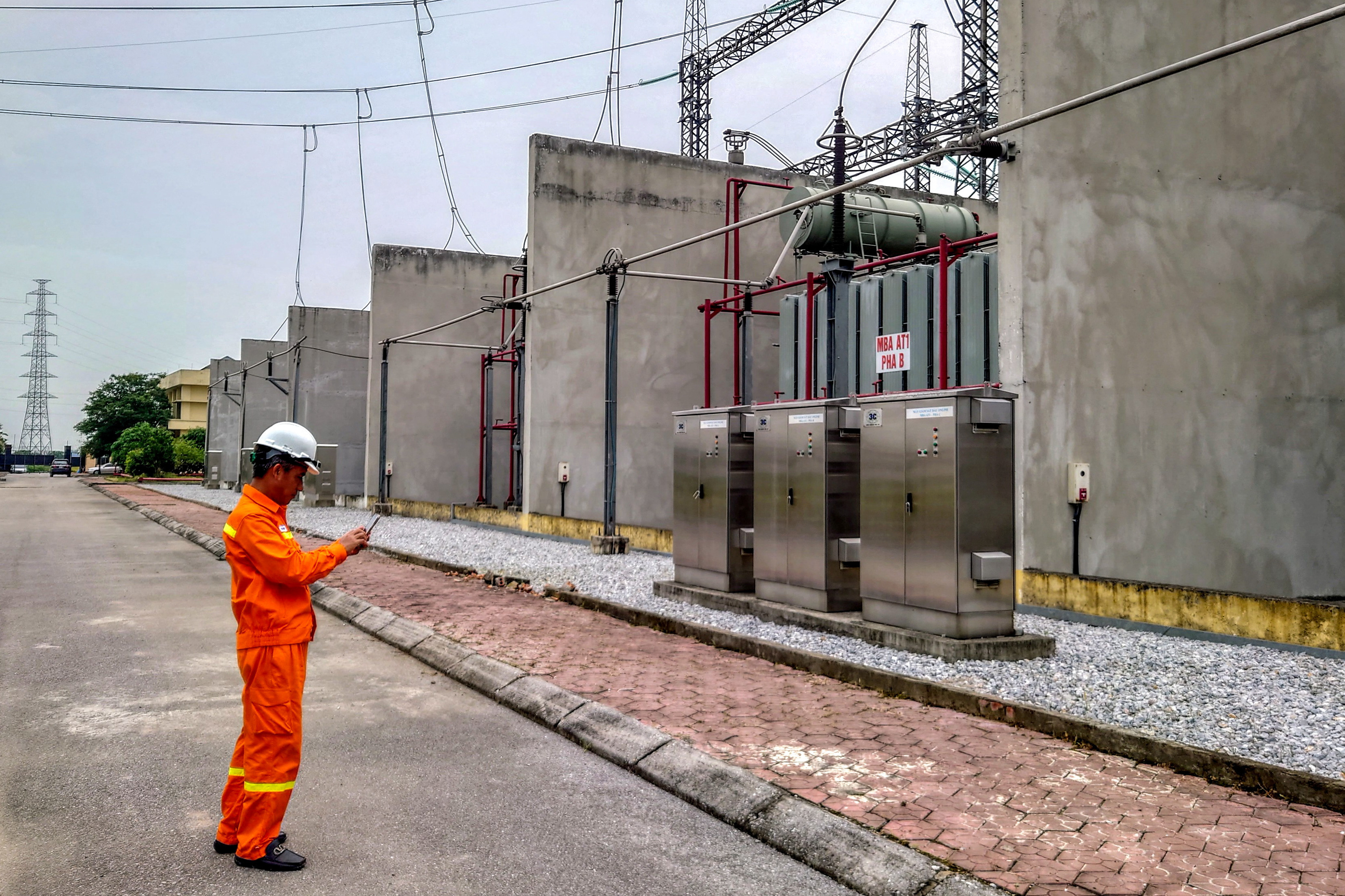 Pham Van Coung, a director of Pho Noi Power Station, works at the Pho Noi Power Station, a state utility owned by Electricity of Vietnam, in Hung Yen province