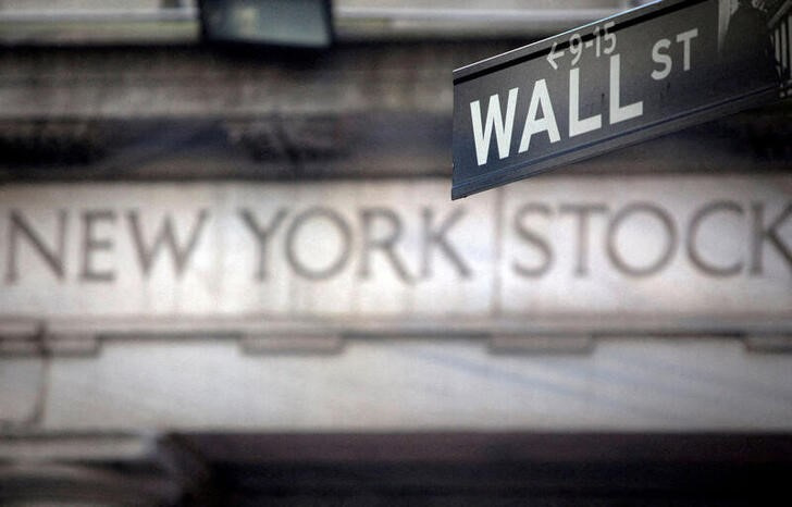 A Wall Street sign outside the New York Stock Exchange