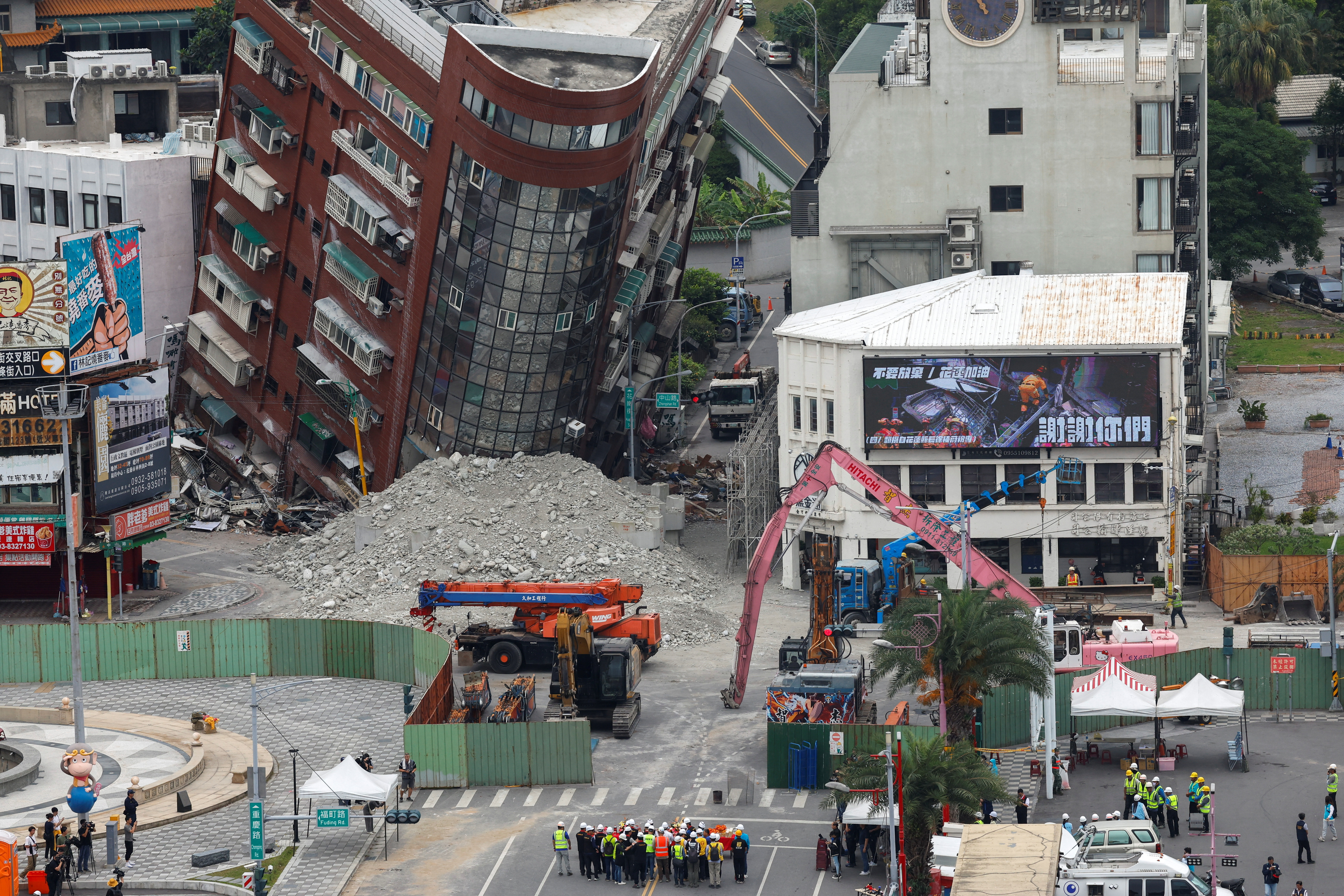 Aftermath of an earthquake, in Hualien