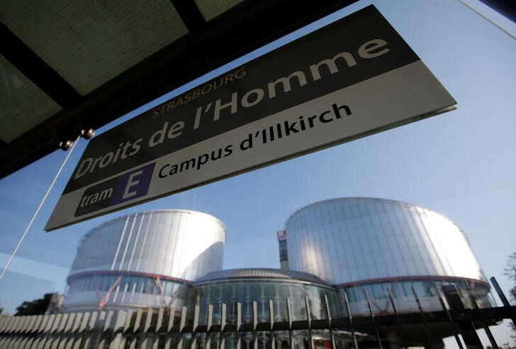 The building of the European Court of Human Rights is seen ahead of the start of a hearing in Strasbourg