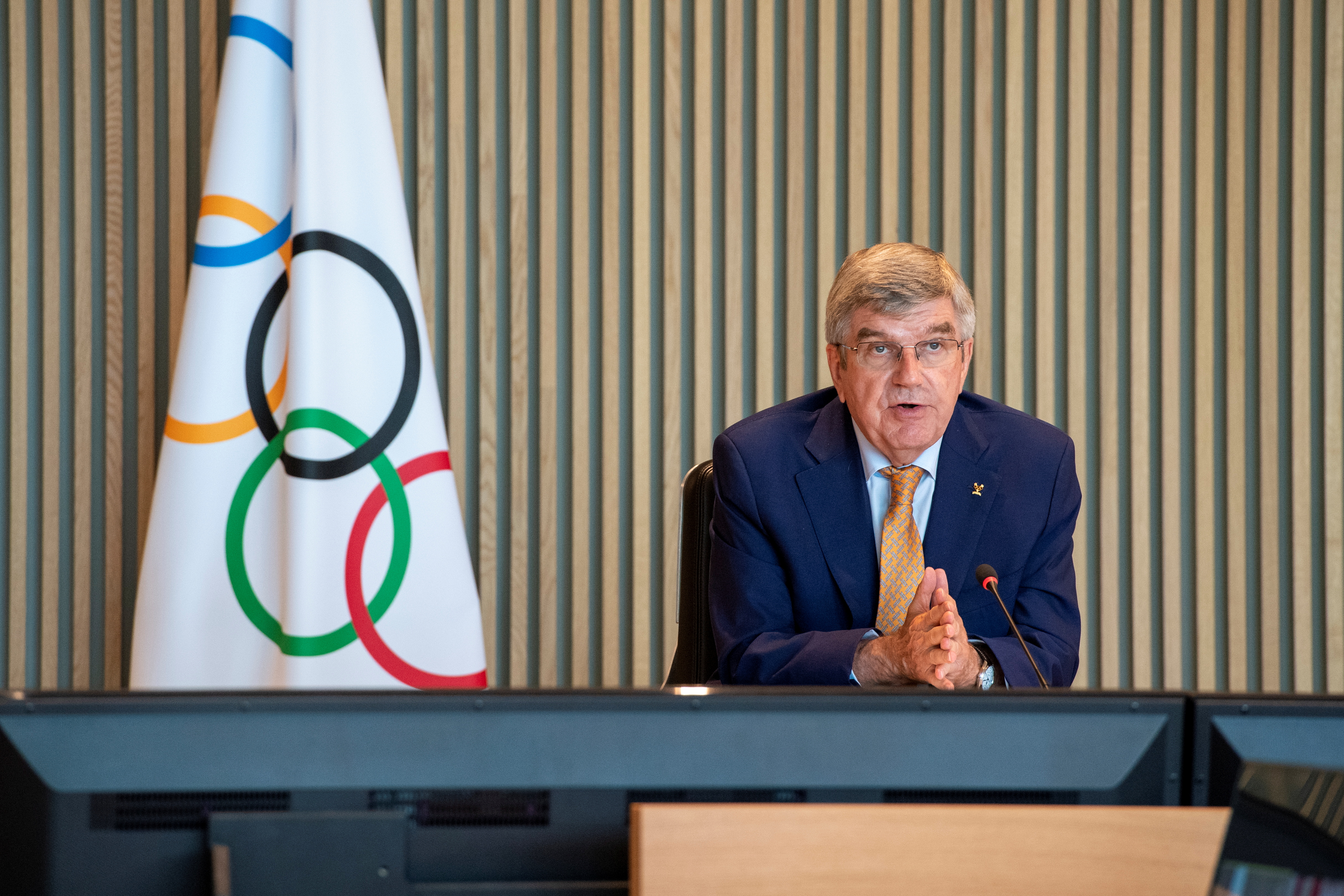 IOC President Thomas Bach attends Executive Board virtual meeting in Lausanne