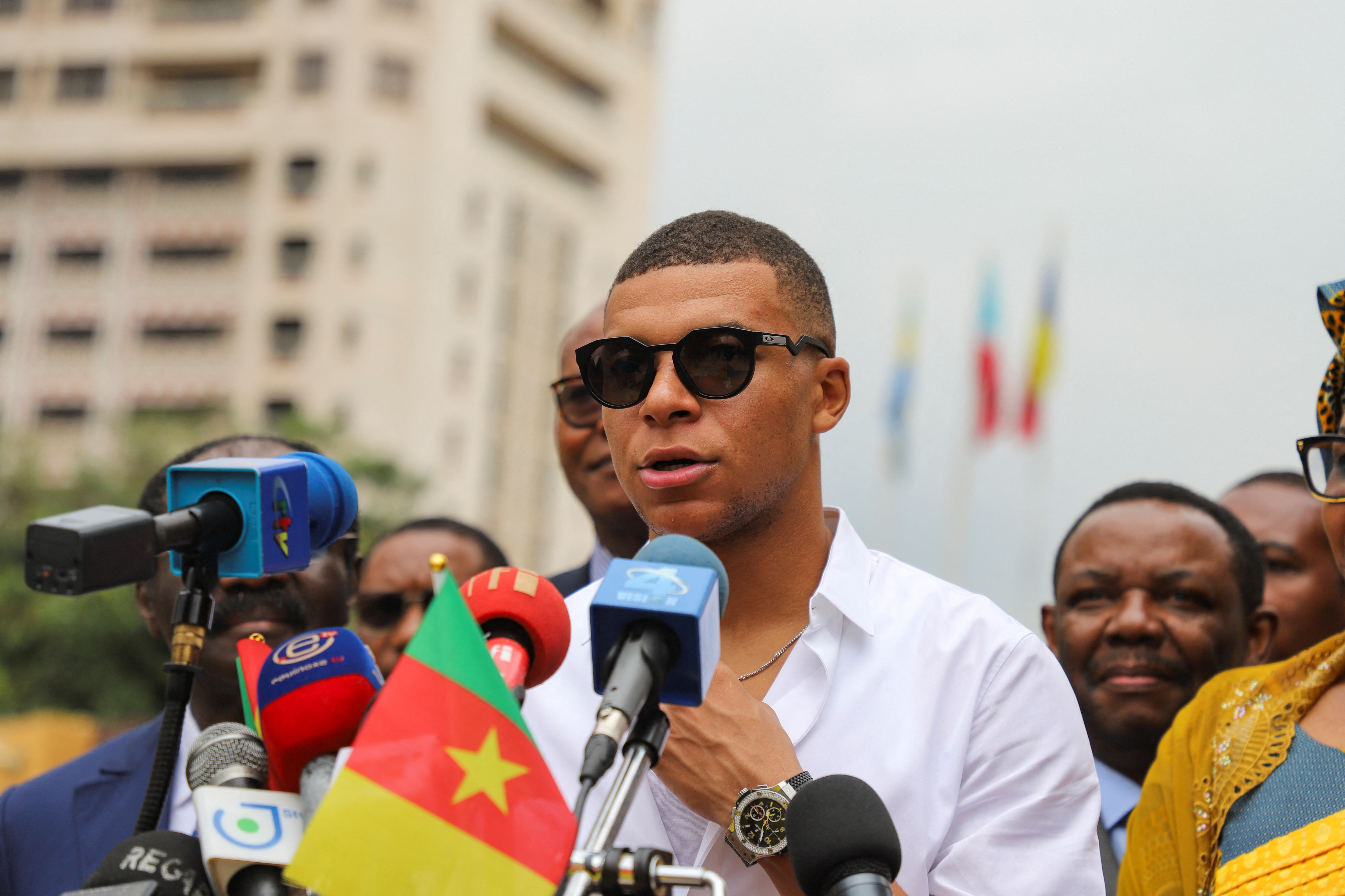 Soccer star Mbappe continues tour of his father's native homeland in Cameroon