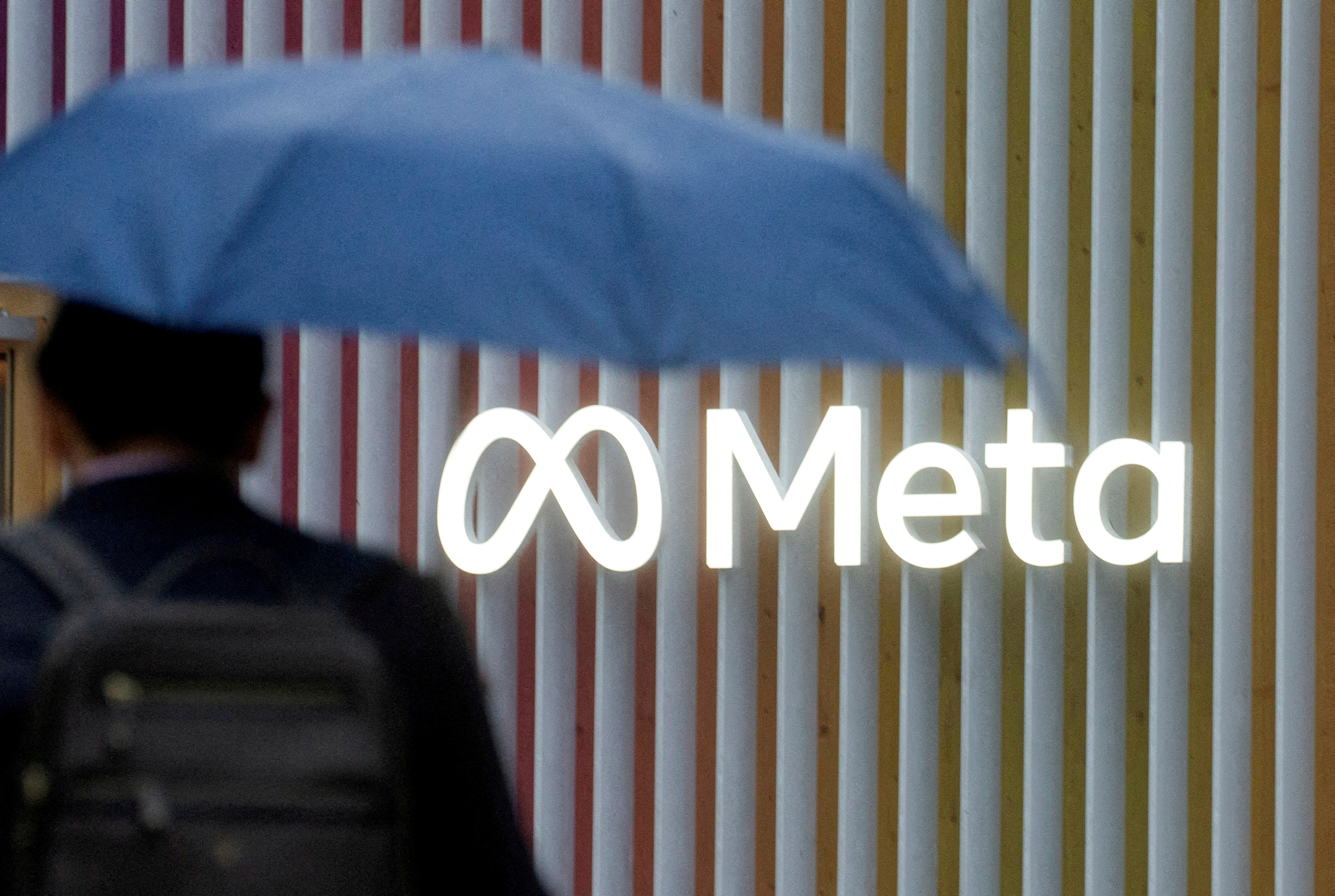Logo of Meta Platforms is seen in Davos