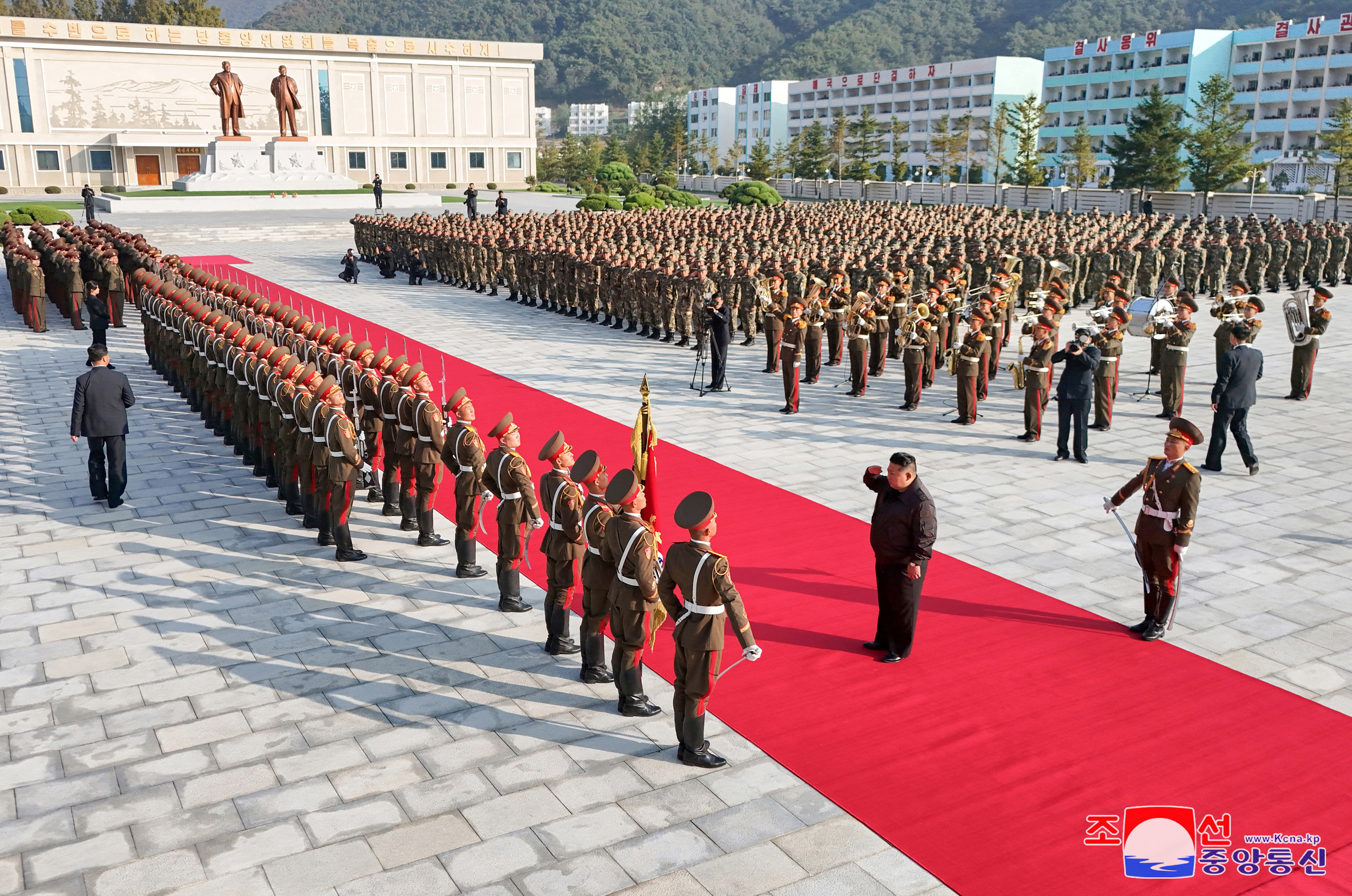 North Korean leader Kim Jong Un inspects the headquarters of the 2nd Corps of North Korean army