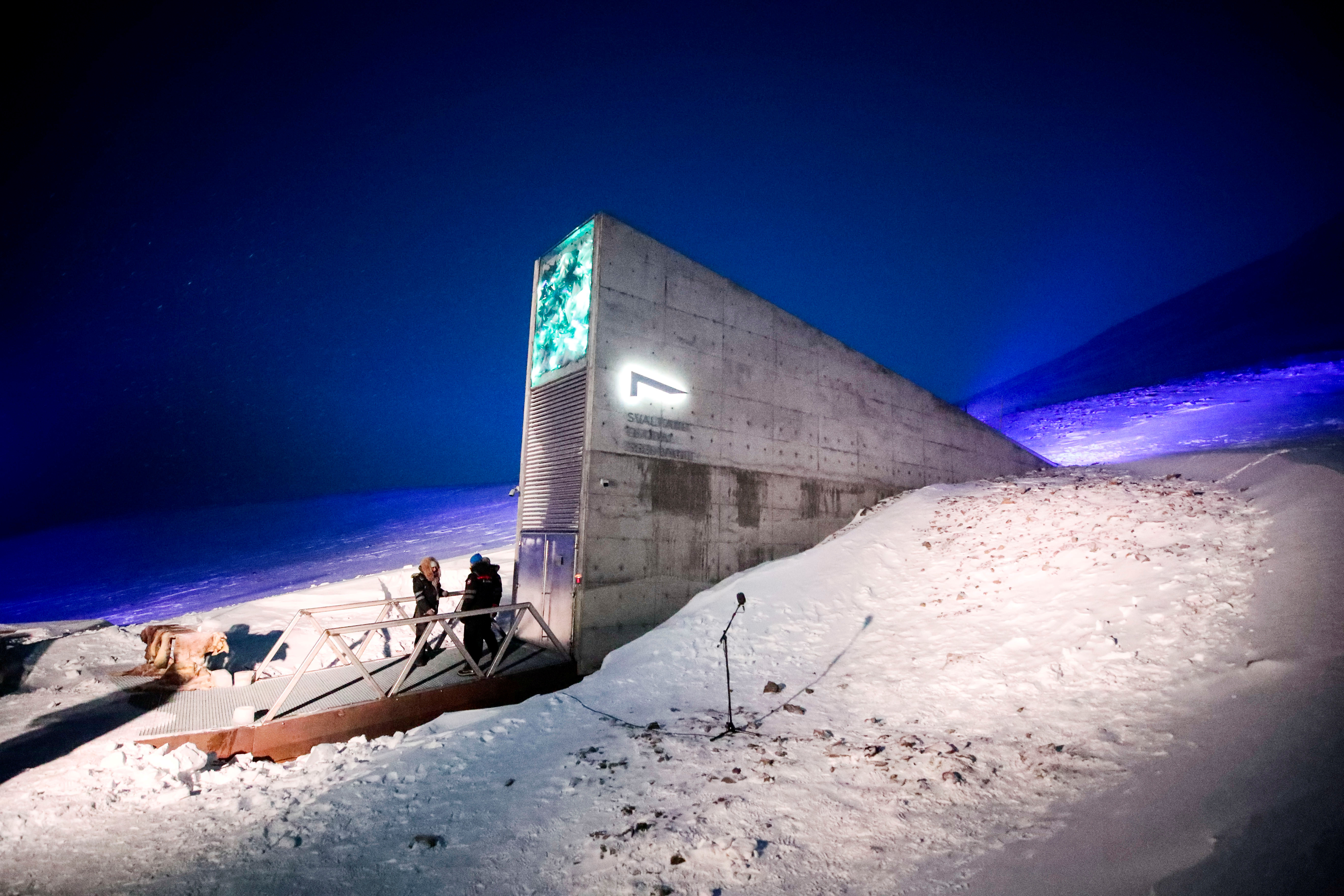 Representatives from many countries and universities arrive in the Svalbard's global seed vault with new seeds, in Longyearbyen