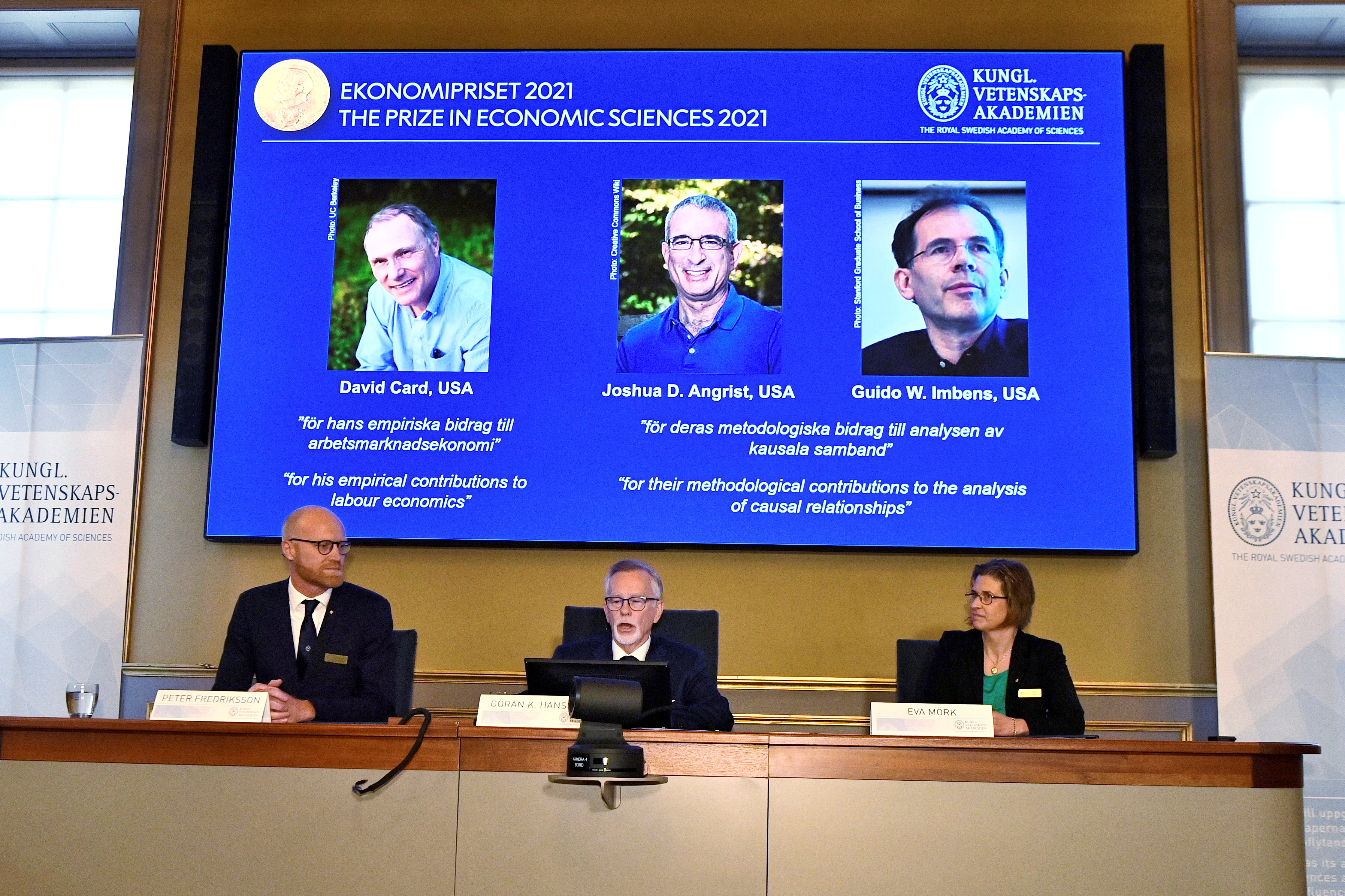 Card, Angrist and Imbens win 2021 Nobel economics prize