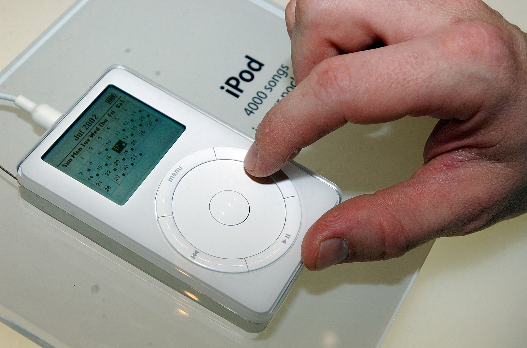 An updated version of Apple's popular iPod MP3 player at the Macworld Conference and Expo in New York