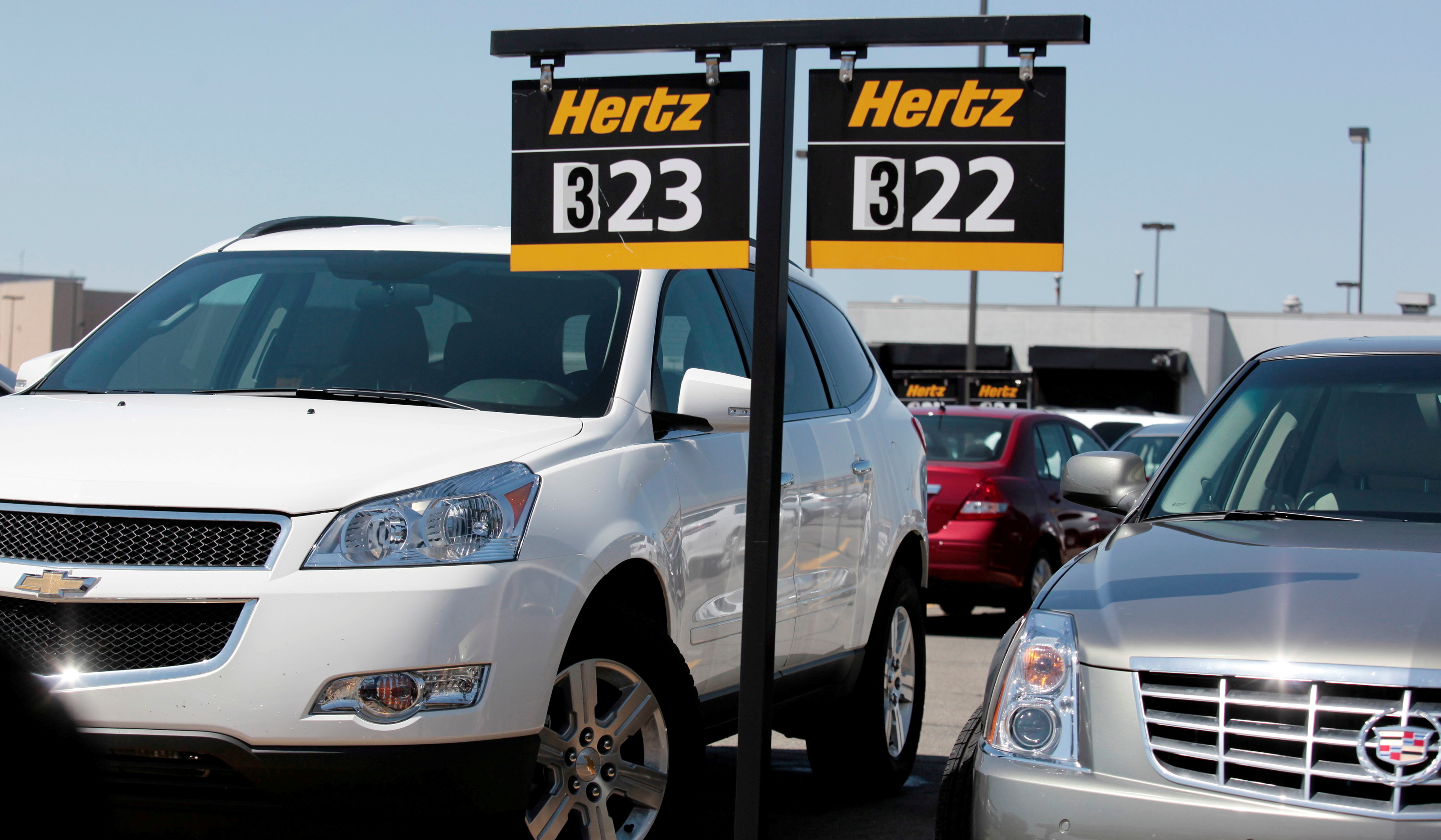 FILE PHOTO: Hertz rental cars are parked in a rental lot near Detroit Metropolitan airport in Romulus