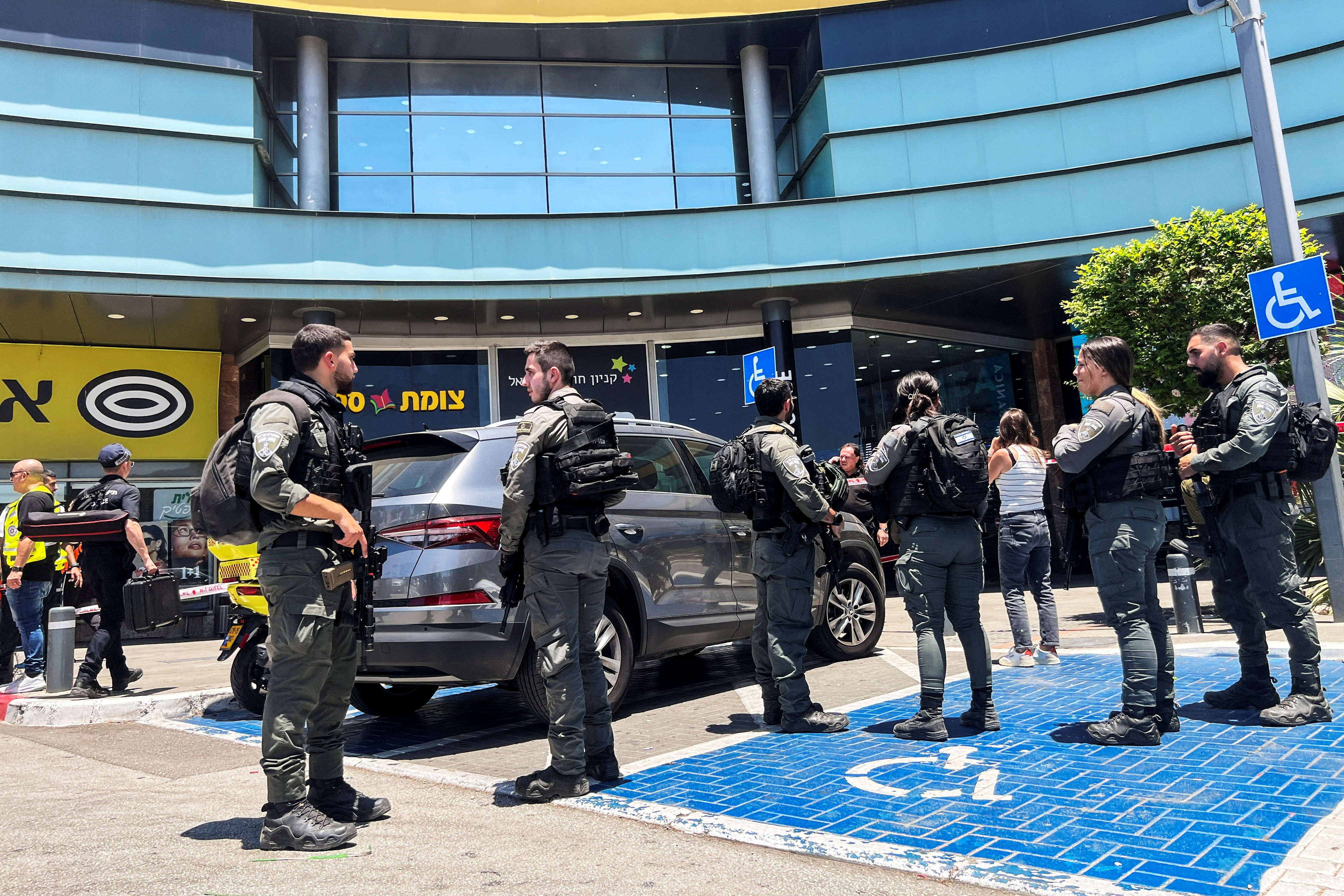 Aftermath of a stabbing attack in a shopping mall in Karmiel, northern Israel