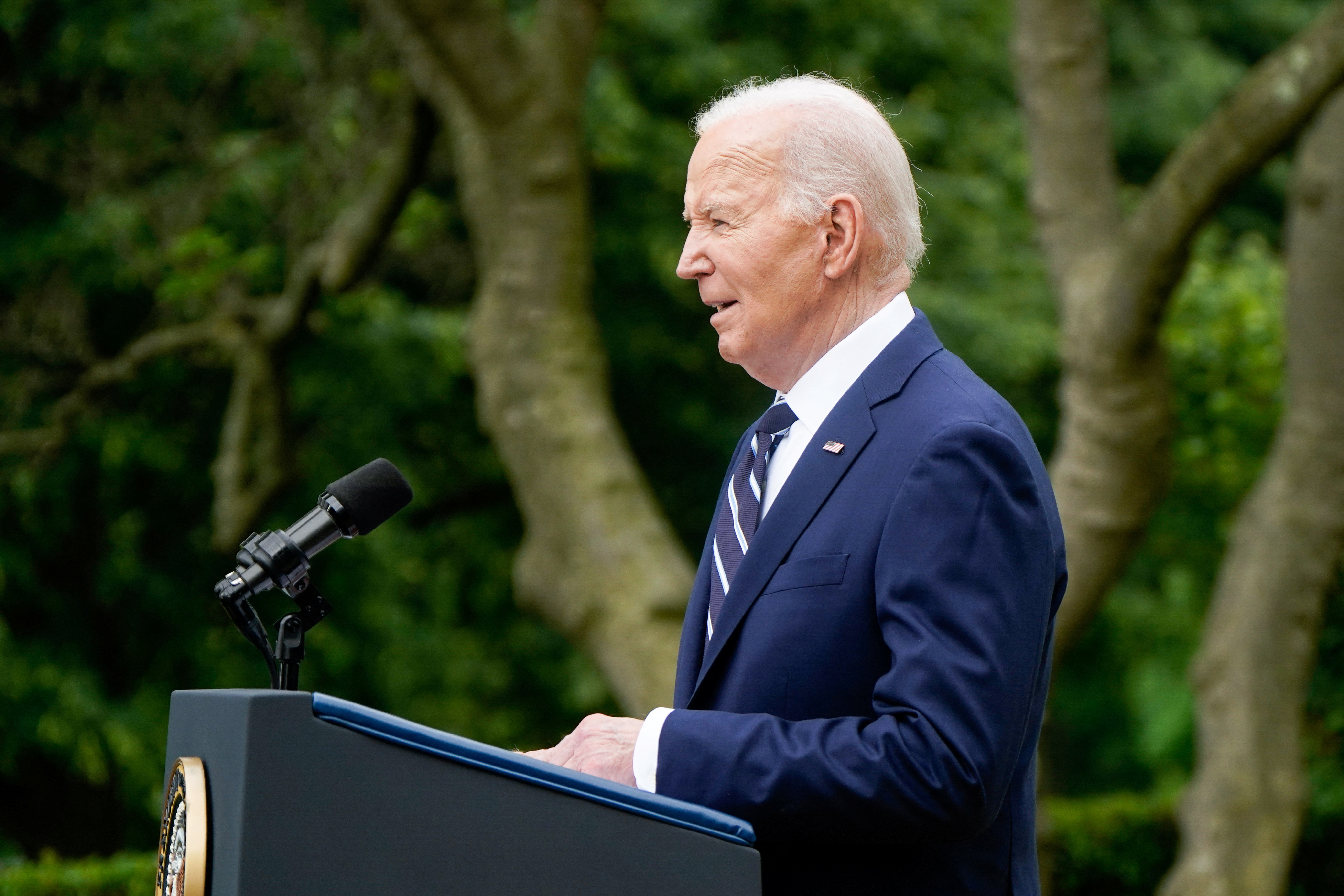 U.S. President Joe Biden speaks during an event regarding new tariffs targeting various Chinese exports, in Washington