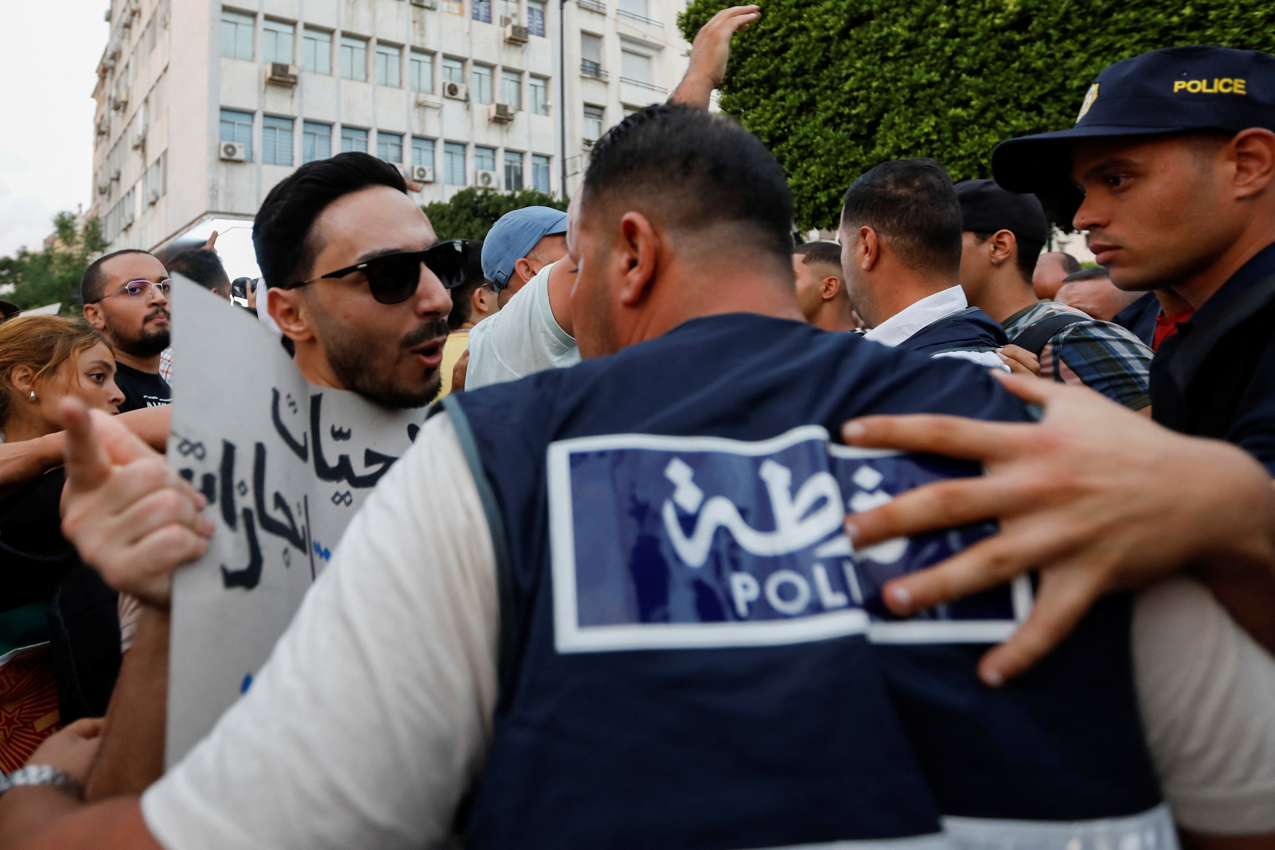 Tunisian opposition protest against Kais Saied before the election