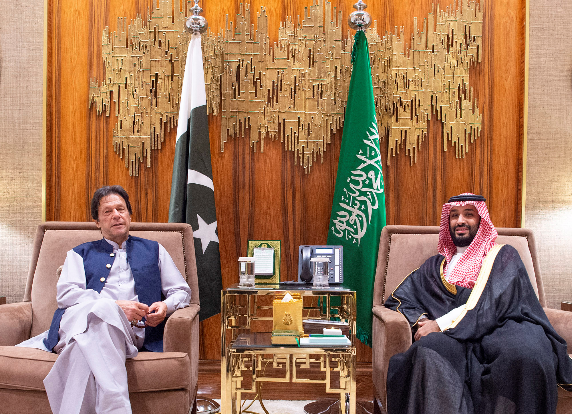 Saudi Arabia's Crown Prince Mohammed bin Salman meets with Pakistani Prime Minister Imran Khan in Riyadh