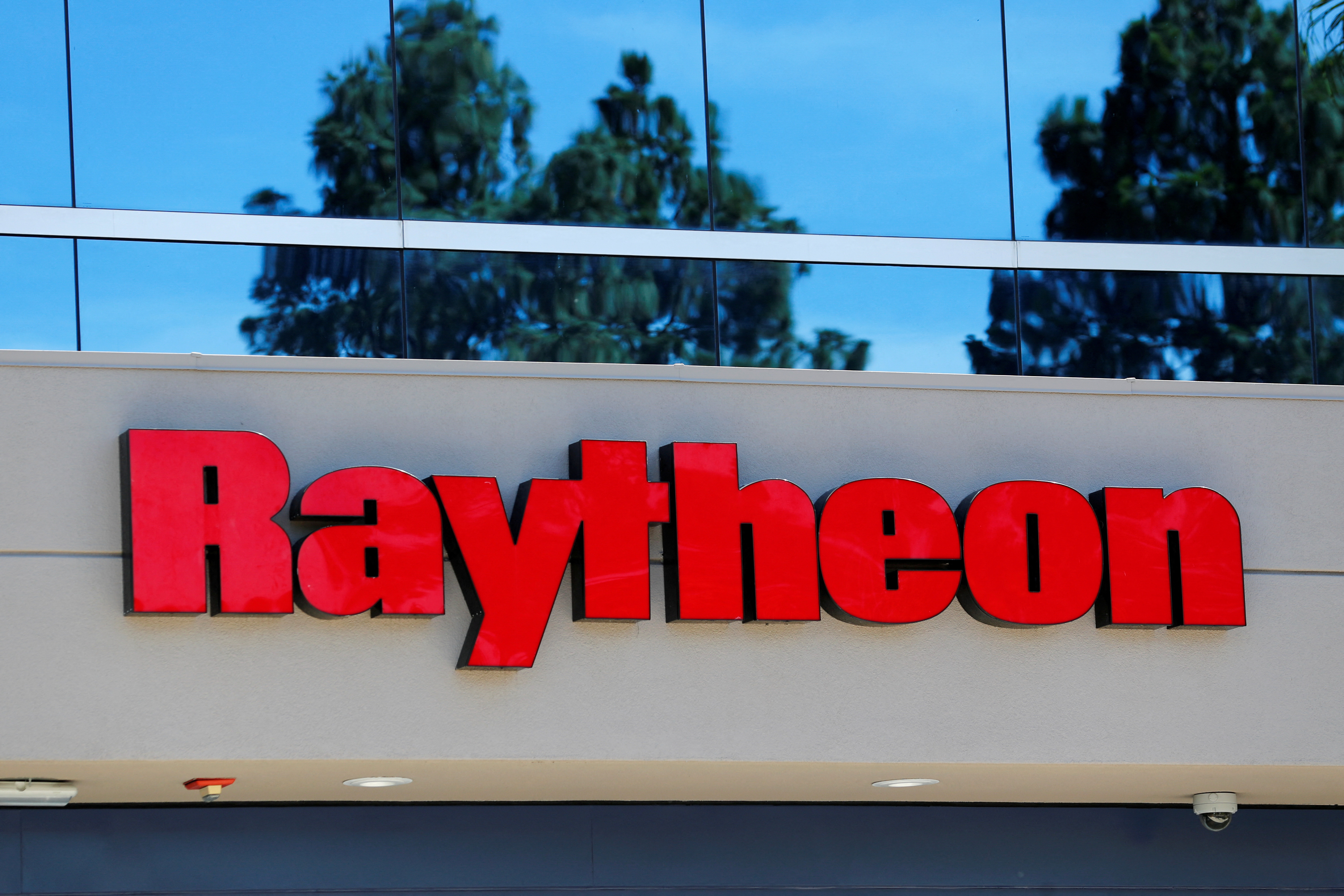 A Raytheon building is shown in San Diego