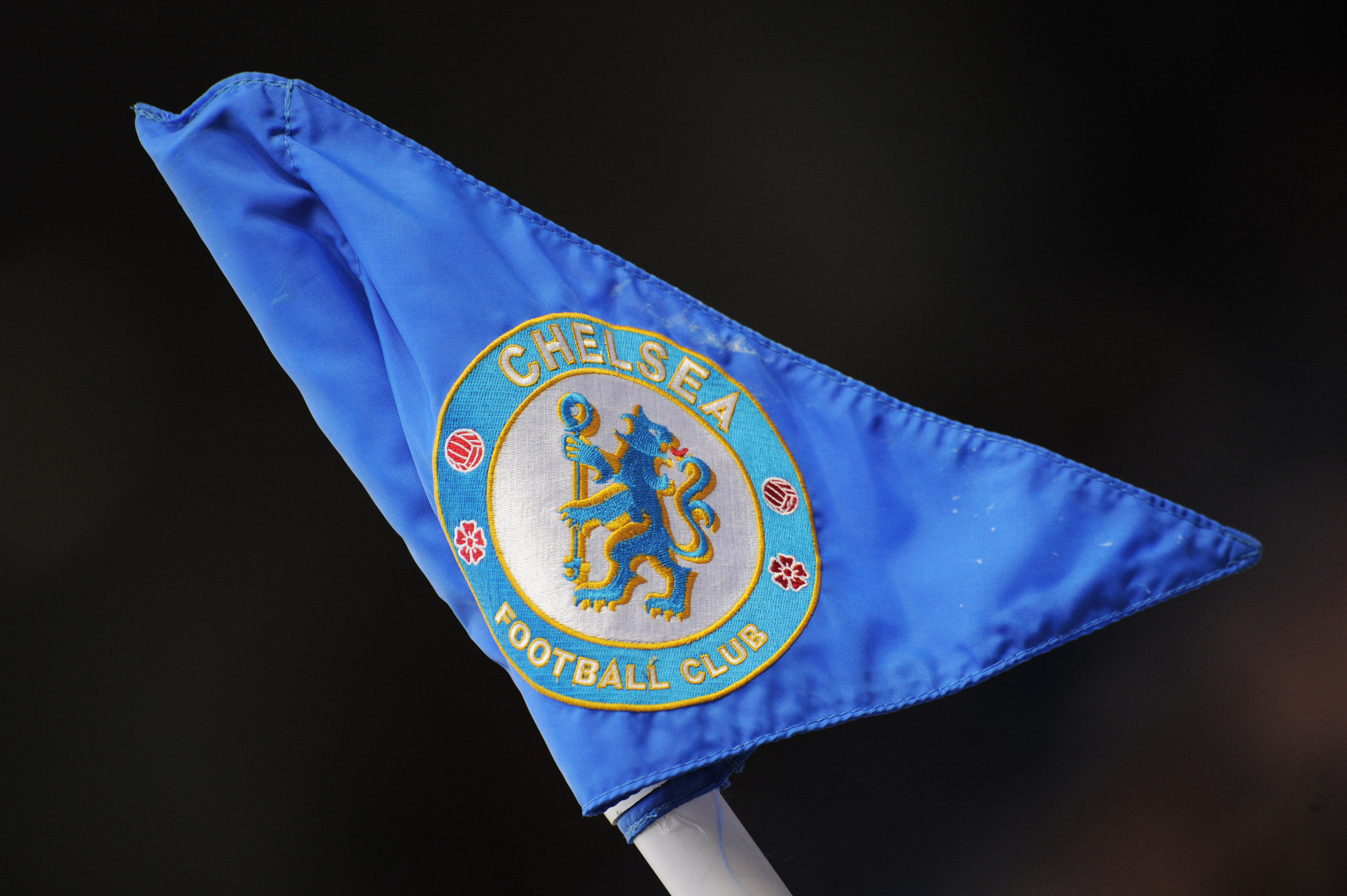Football - Chelsea v Blackburn Rovers FA Youth Cup Final First Leg  - Stamford Bridge - 11/12 , 20/4/12 
General View of Chelsea logo on corner flag 
Mandatory Credit: Action Images / Tony O'Brien