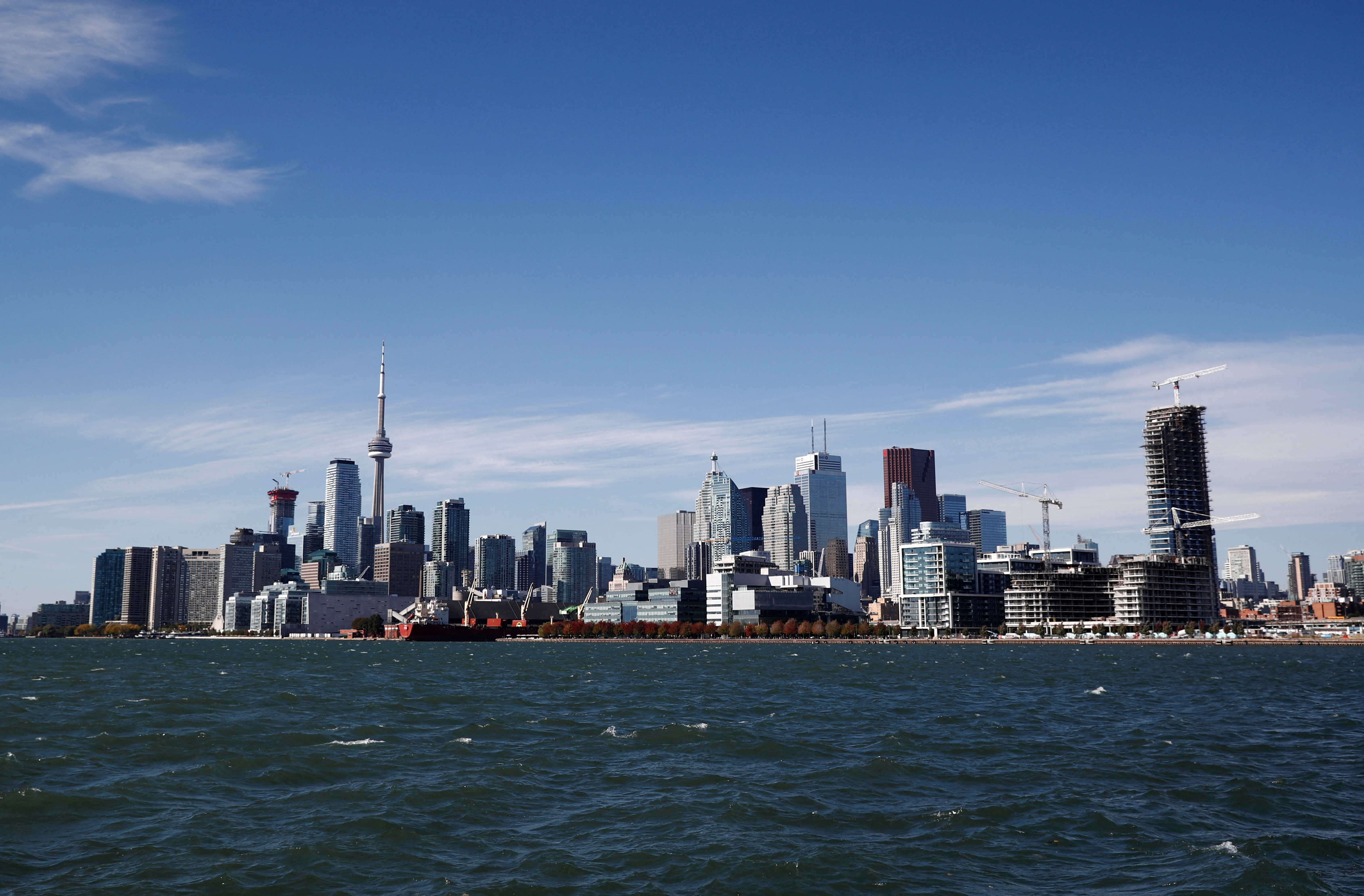 Toronto skyline stands on the waterfront before Alphabet Inc, the owner of Google, announced the project "Sidewalk Toronto\