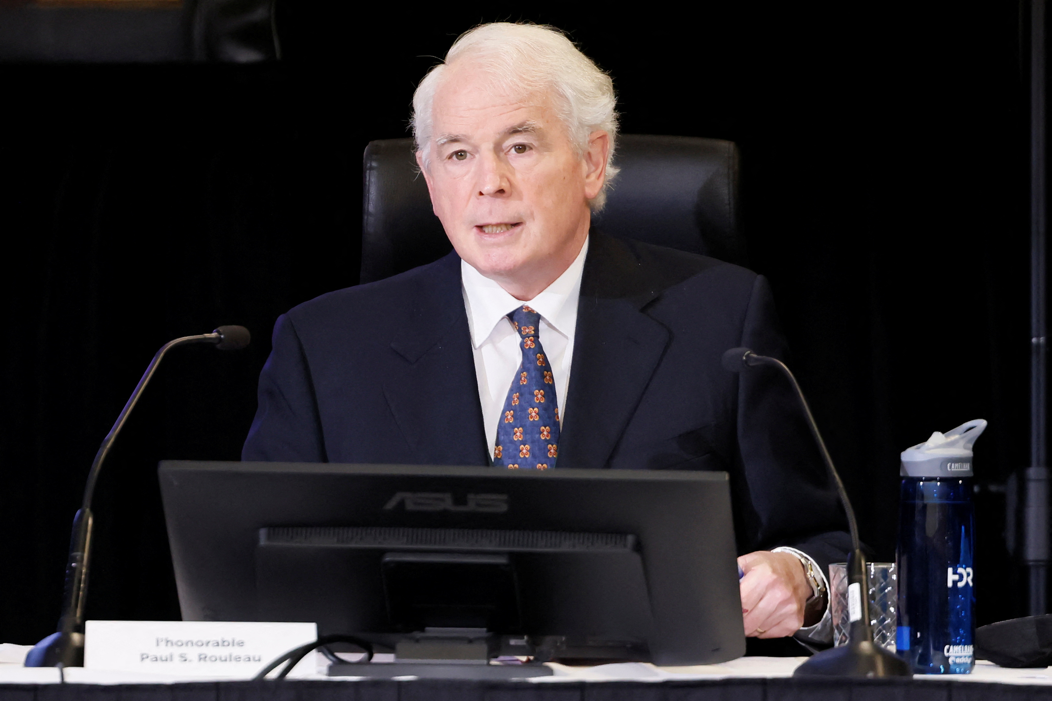 Justice Paul Rouleau speaks during the Public Order Emergency Commission in Ottawa