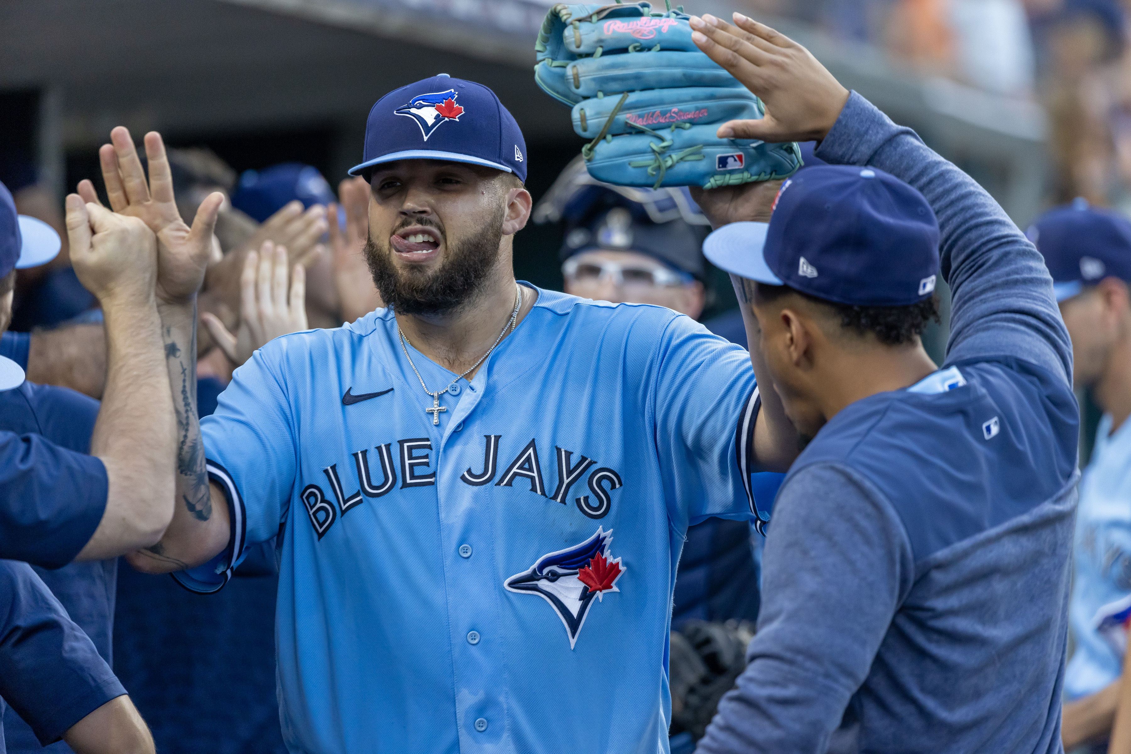 Toronto Blue Jays caps on display at Jays Shop Stadium Edi…